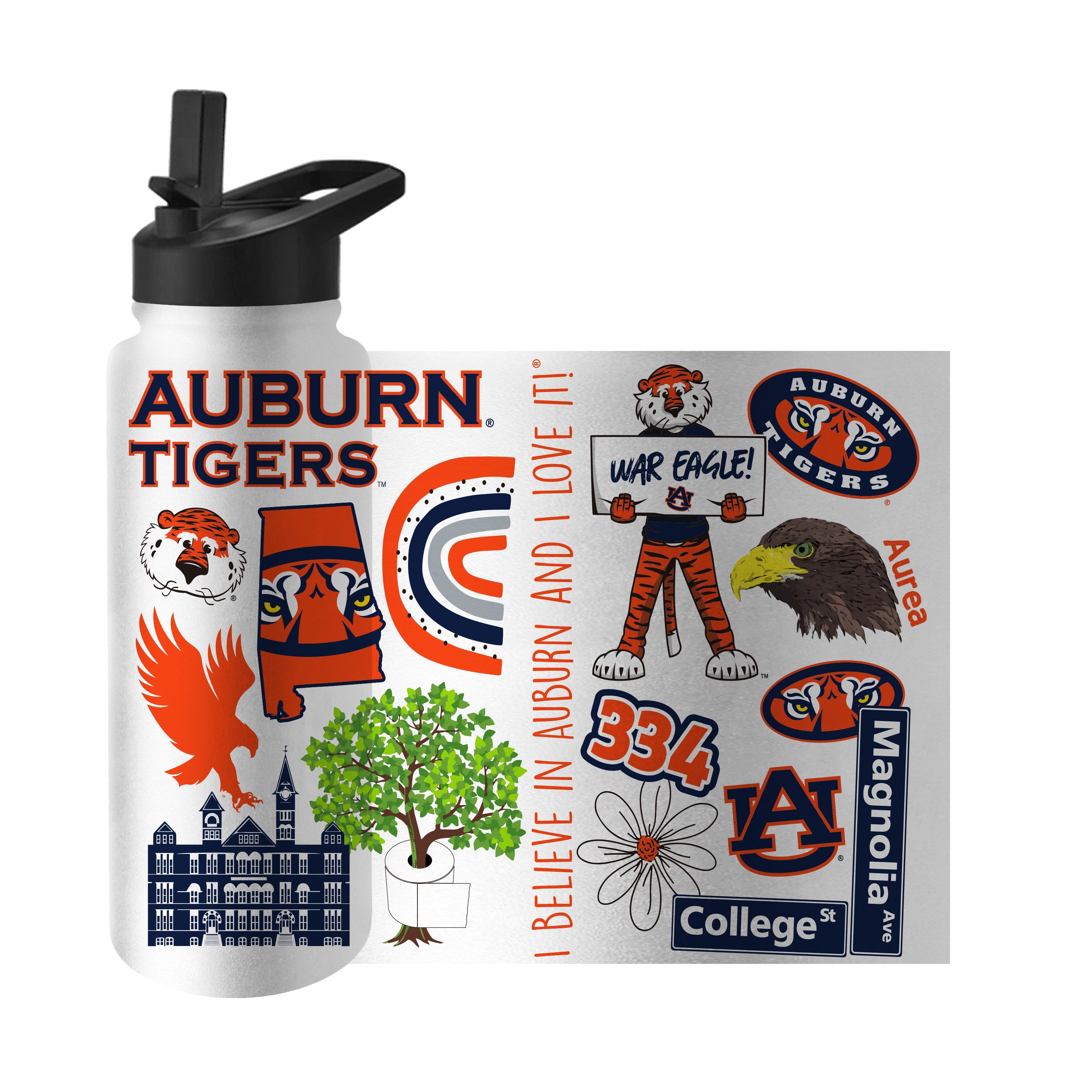 Auburn 34oz Native Quencher Bottle - Logo Brands
