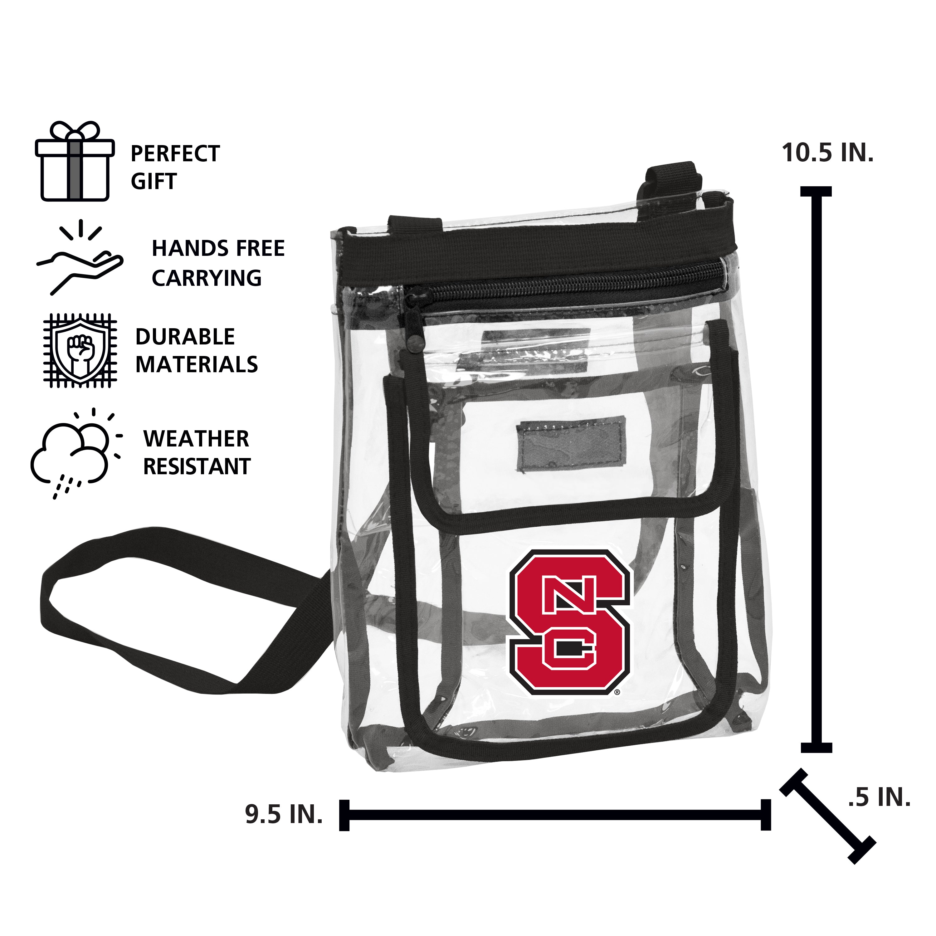 NC State Gameday Clear Black Crossbody