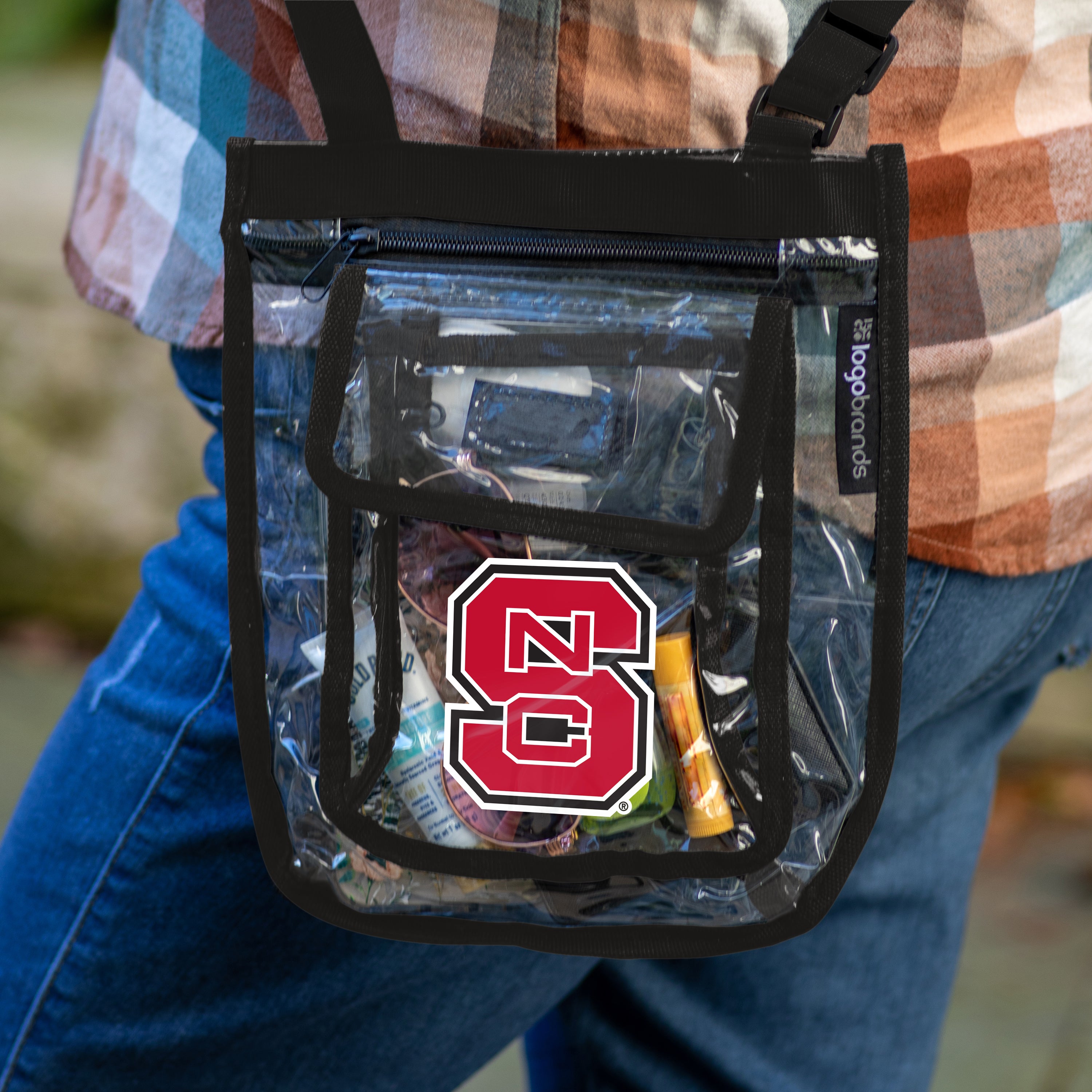 NC State Gameday Clear Black Crossbody