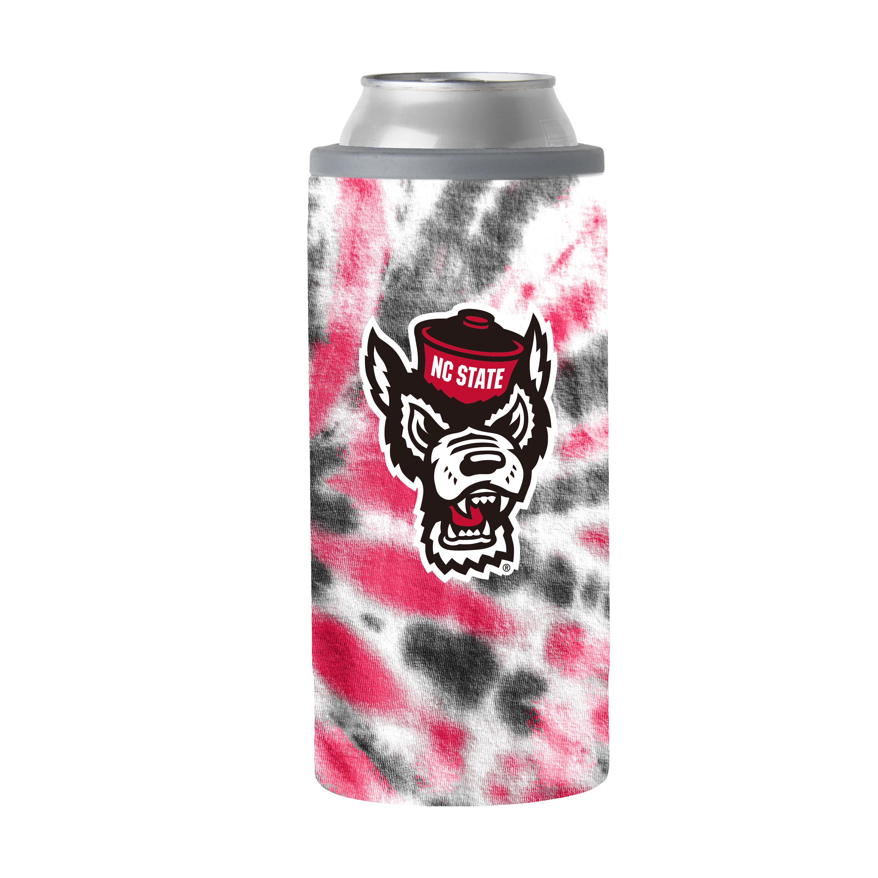 NC State 12oz Tie Dye Slim Can Coolie