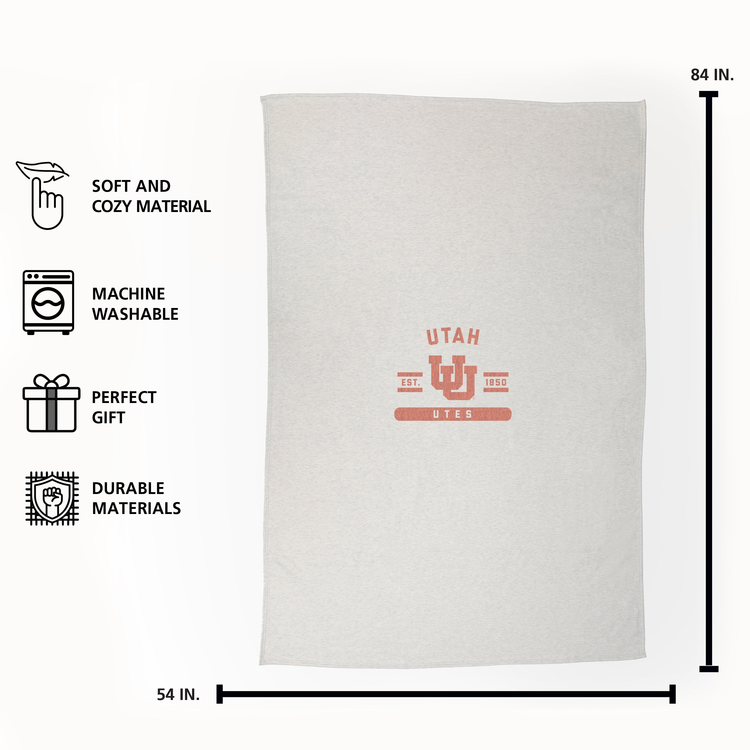 Utah Sublimated Sweatshirt Blanket