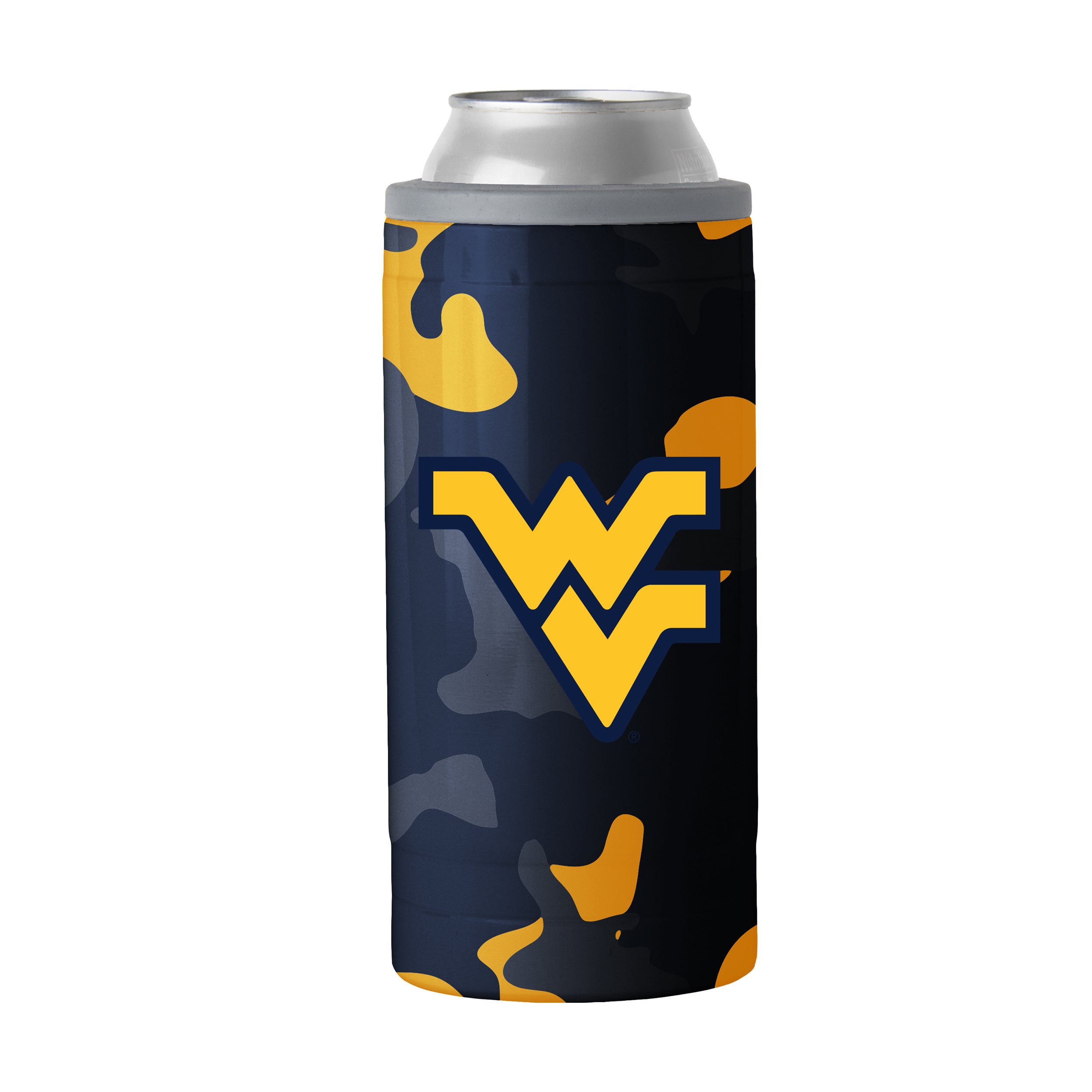 West Virginia Camo Swagger 12oz Slim Can Coolie