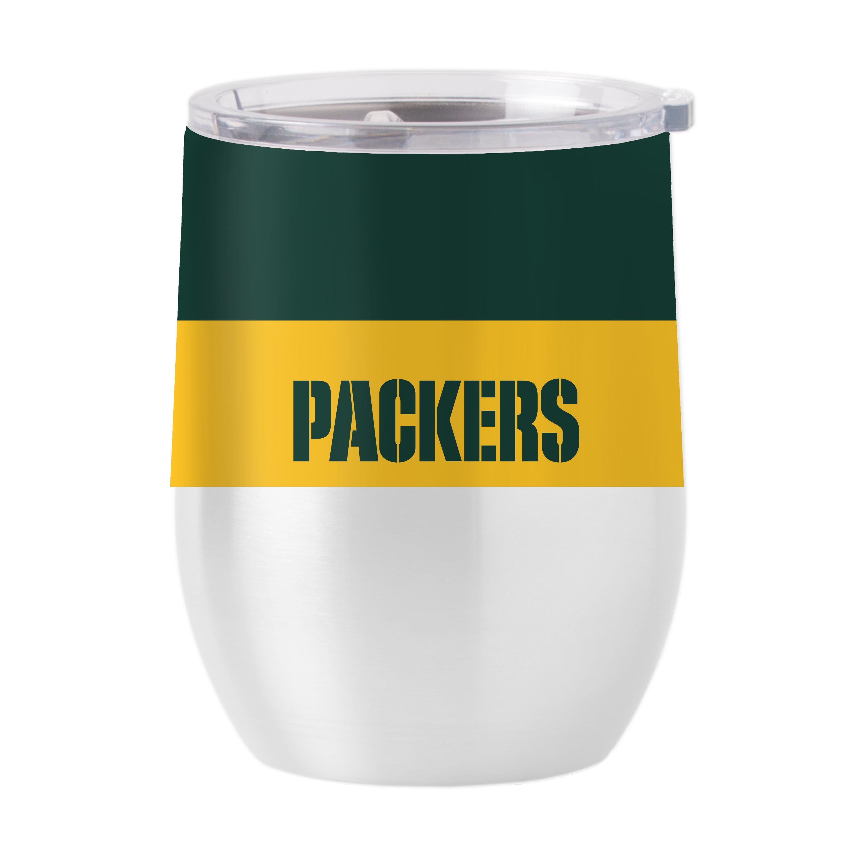 Green Bay Packers 16oz Two Tone Colorblock Stainless Curved Beverage