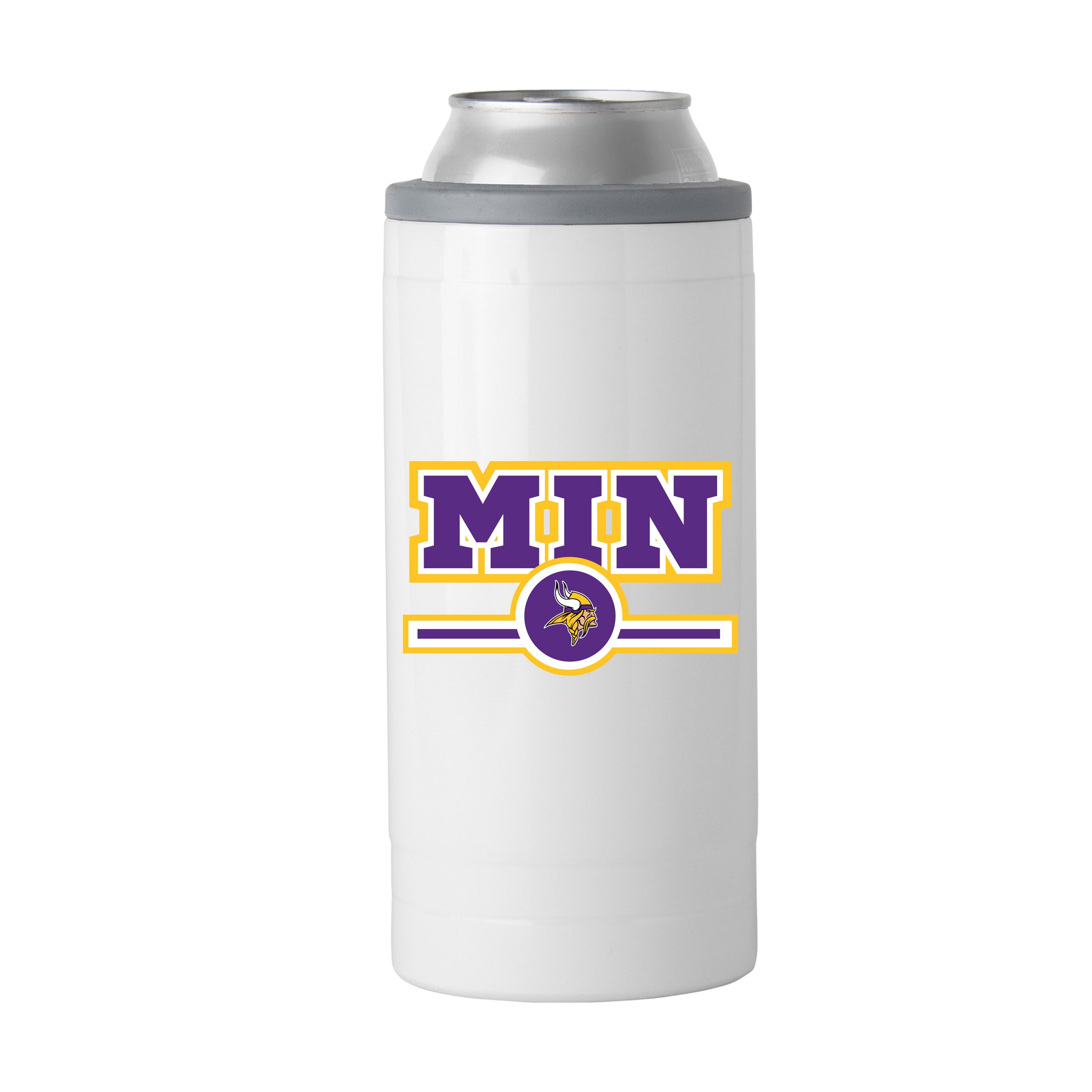 Minnesota Vikings Letterman 12 oz Slim Can Coolie