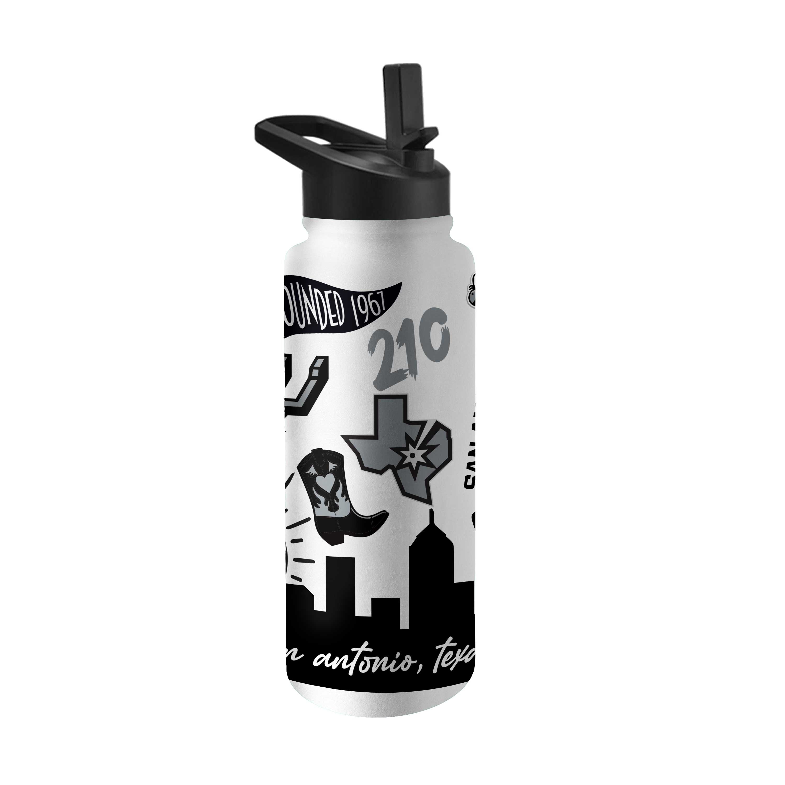 San Antonio Spurs 34oz Native Quencher Bottle - Logo Brands