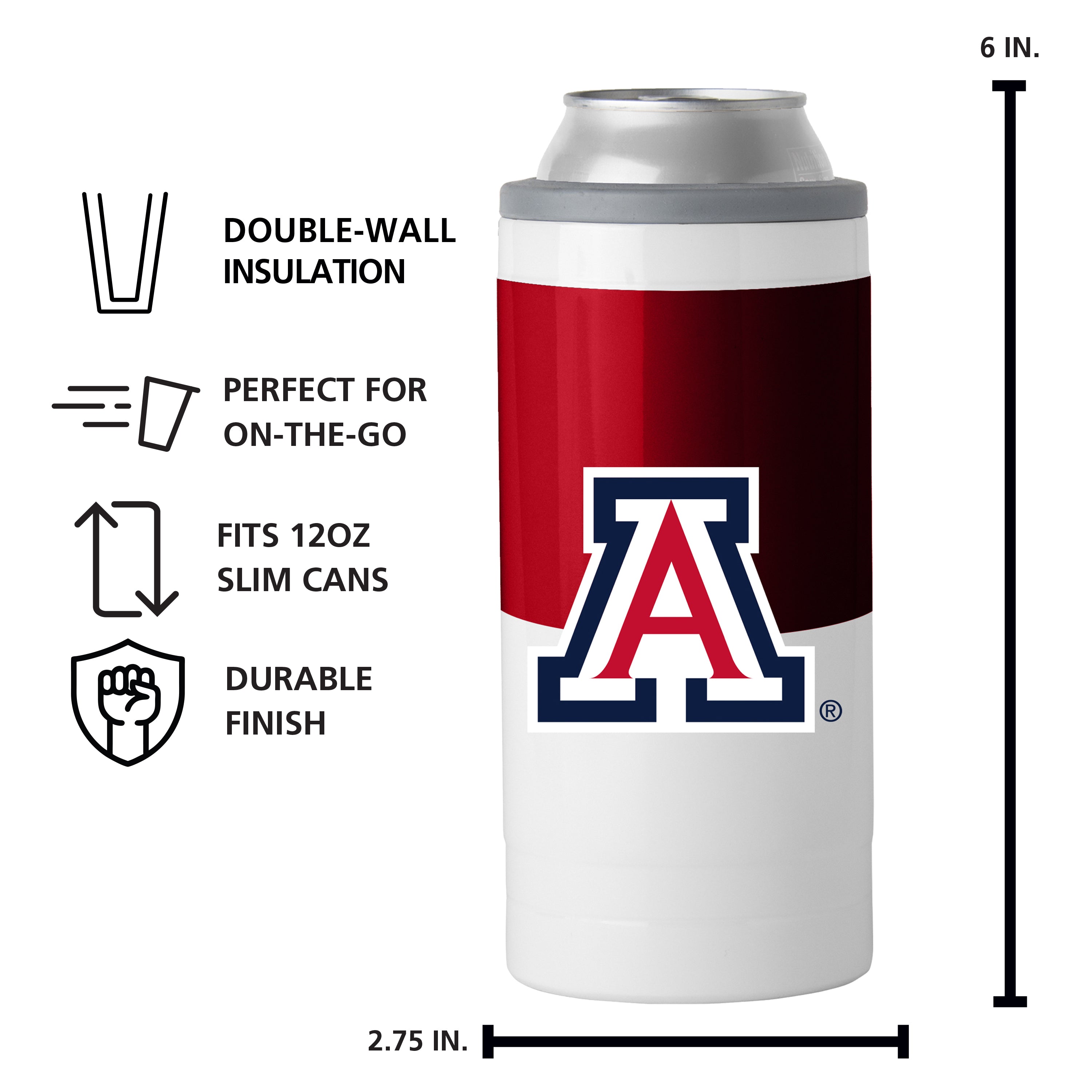 Arizona Colorblock 12oz Slim Can Coolie