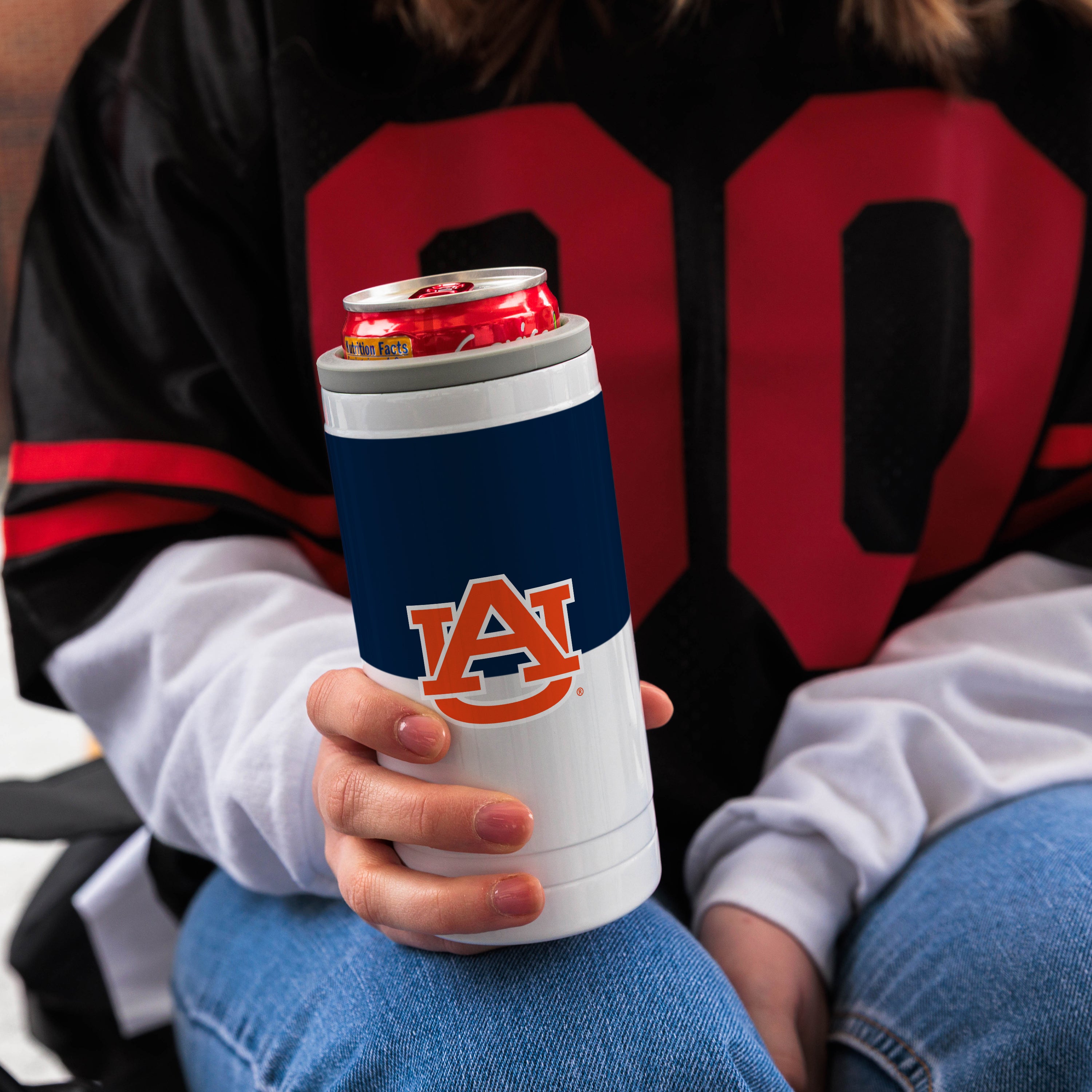 Auburn Colorblock 12oz Slim Can Coolie