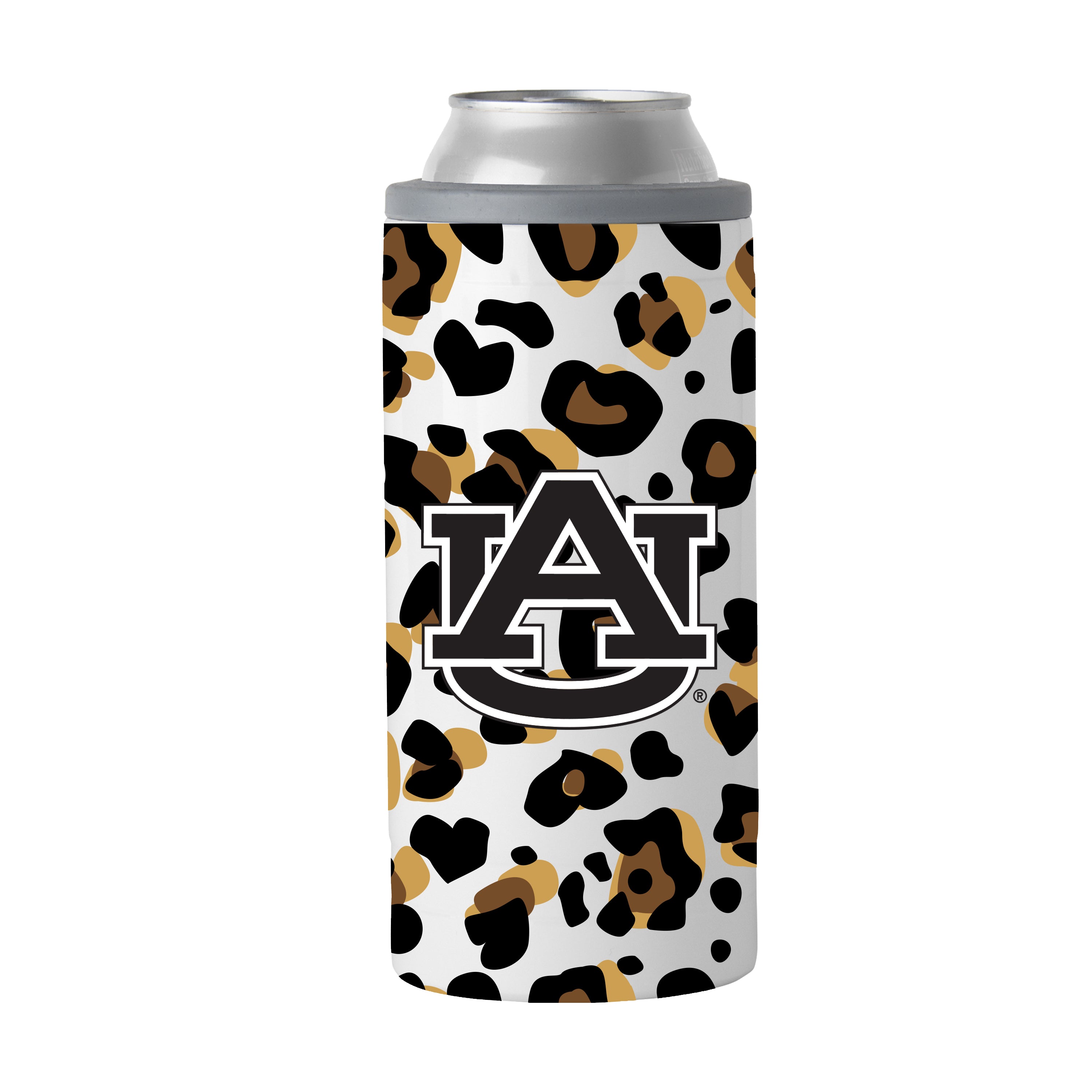 Auburn 12oz Neutral Leopard Slim Can Coolie