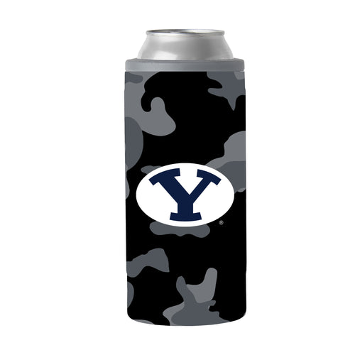Product Image for BYU Black Camo 12oz Slim Can Coolie