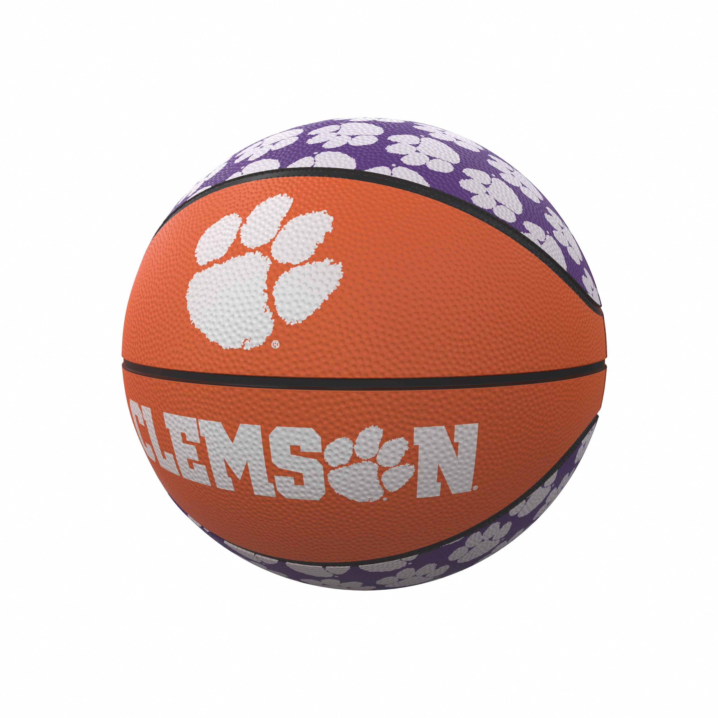 Clemson Repeating Logo Mini-Size Rubber Basketball - Logo Brands