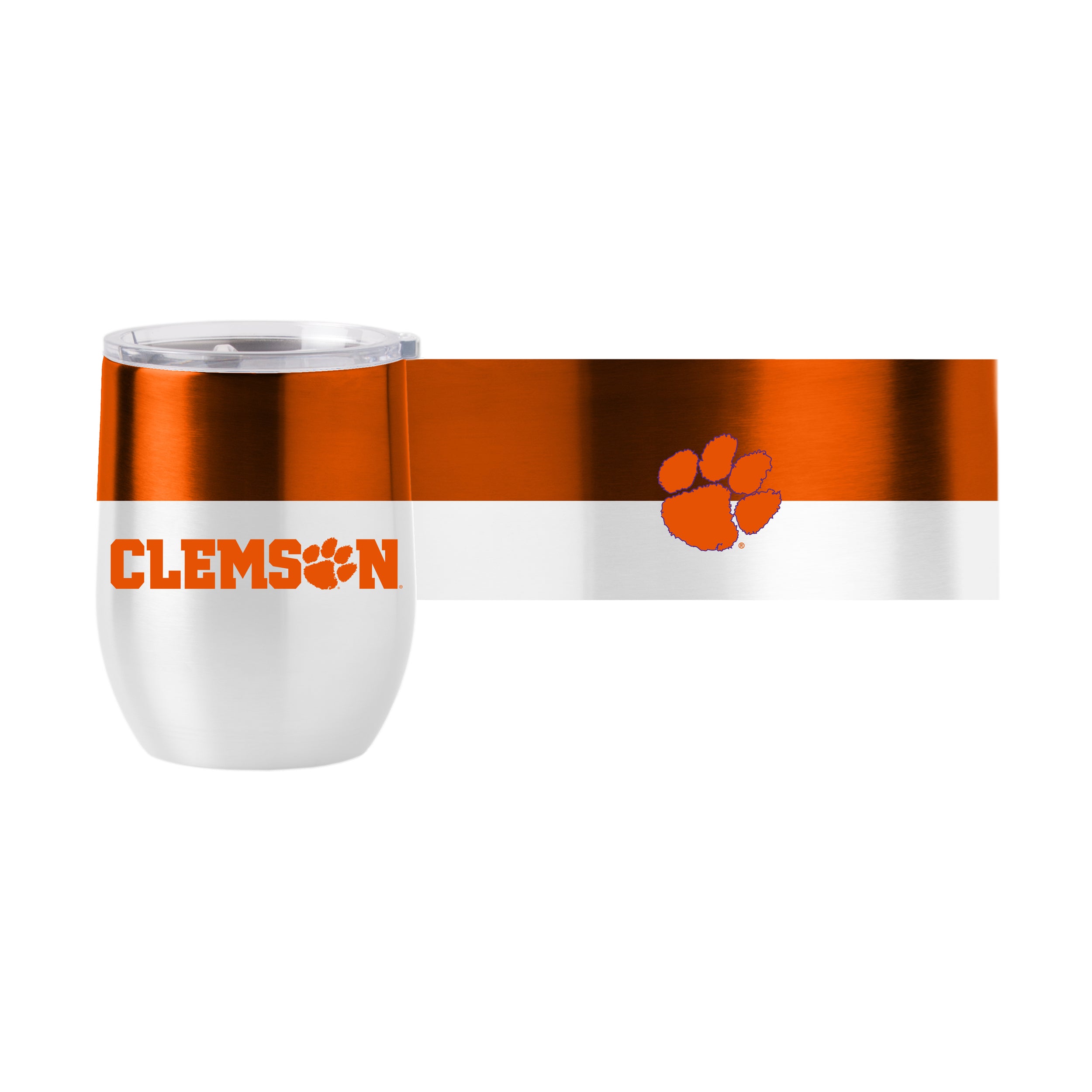 Clemson 16 oz. Colorblock Stainless Curved Beverage Tumbler