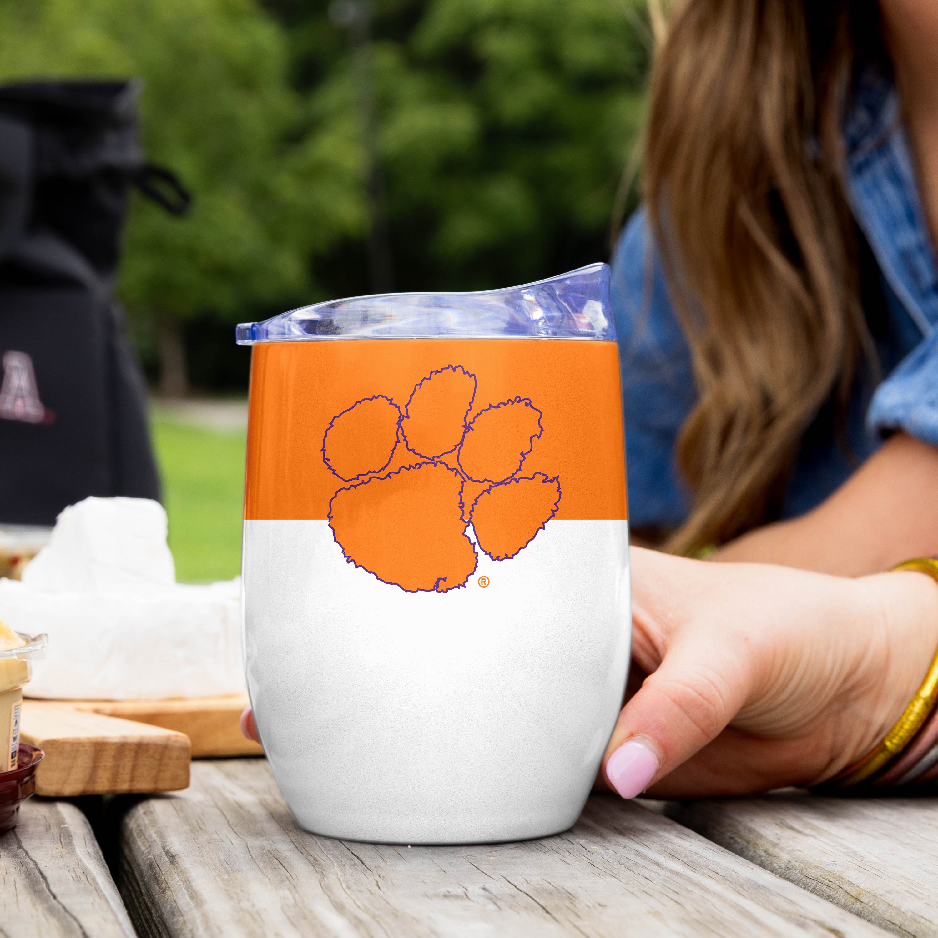 Clemson 16 oz. Colorblock Stainless Curved Beverage Tumbler