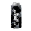 Colorado State Black Camo 12oz Slim Can Coolie
