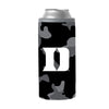Duke Black Camo 12oz Slim Can Coolie