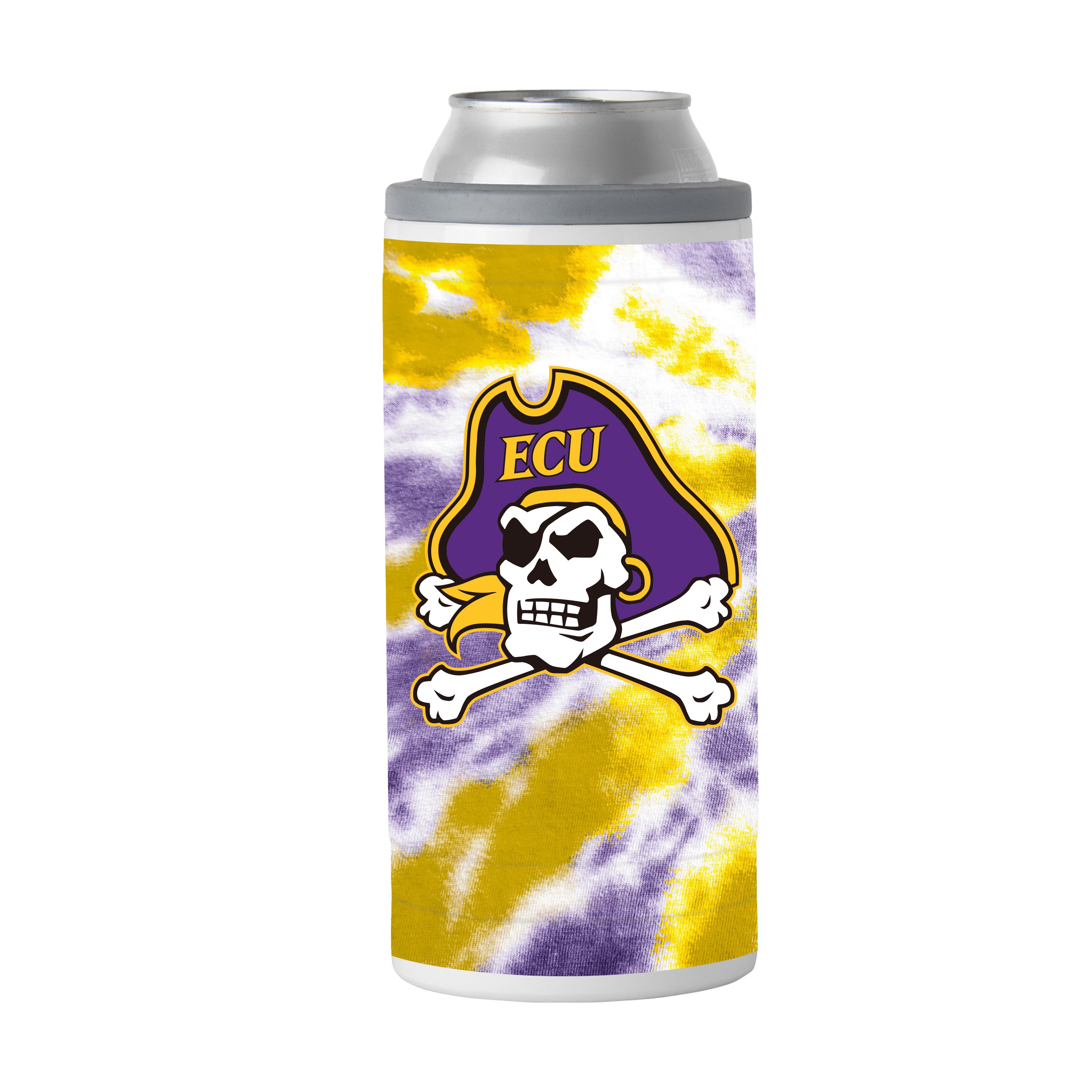 East Carolina 12oz Tie Dye Slim Can Coolie