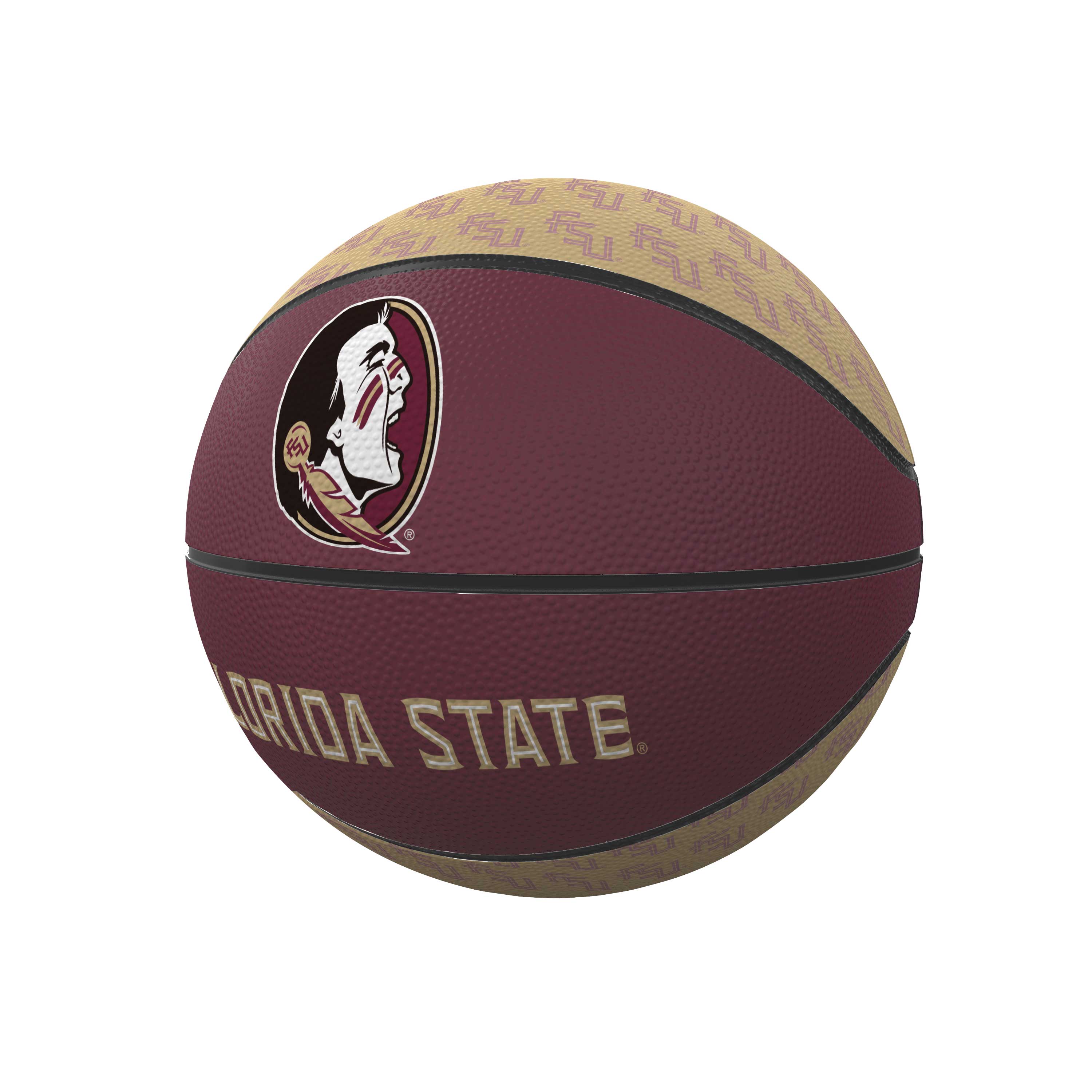 Florida State Repeating Logo Mini-Size Rubber Basketball - Logo Brands