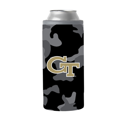 Product Image for GA Tech Black Camo 12oz Slim Can Coolie