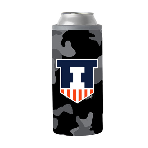 Product Image for Illinois Black Camo 12oz Slim Can Coolie