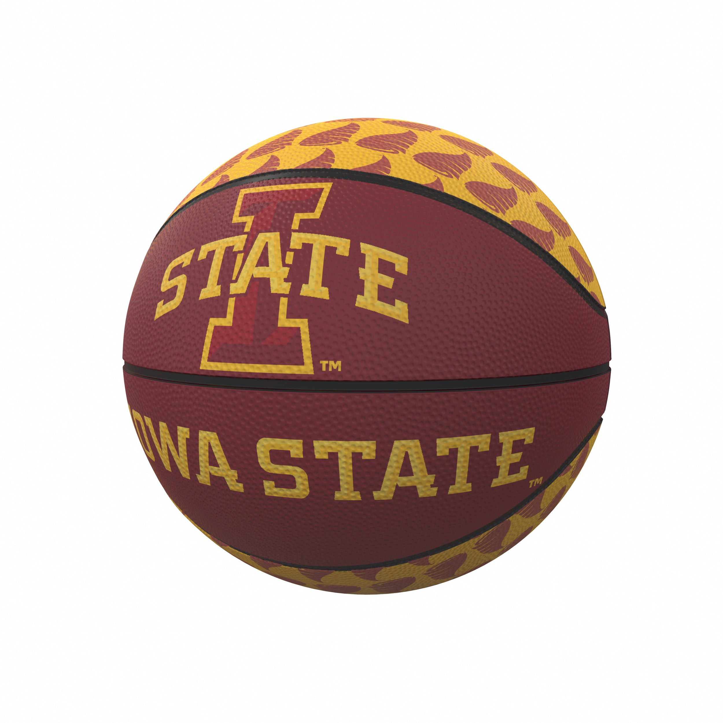 Iowa State Repeating Logo Mini-Size Rubber Basketball - Logo Brands