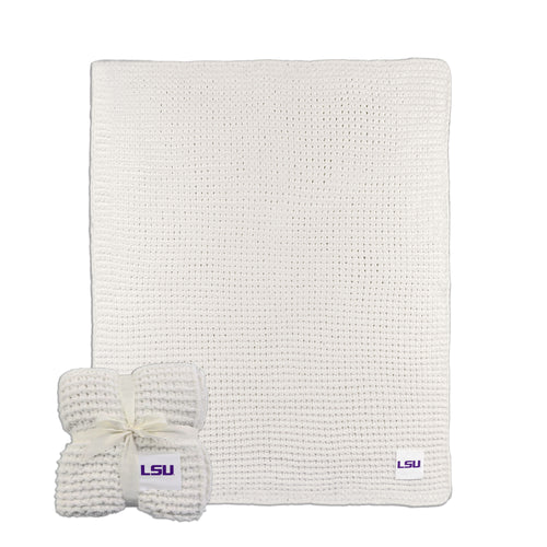 Product Image for LSU Cable Knit Throw 50x60