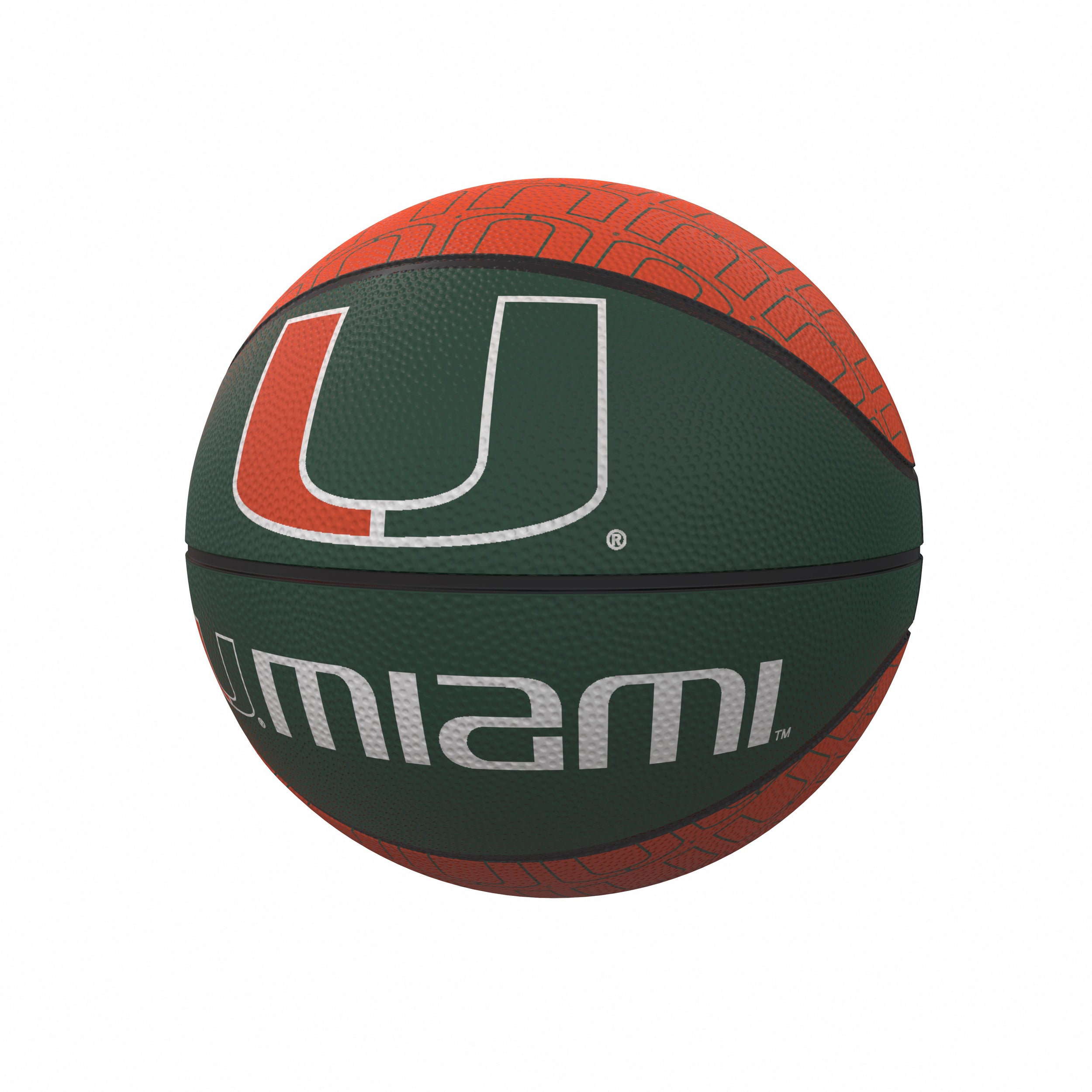 Miami Repeating Logo Mini-Size Rubber Basketball - Logo Brands