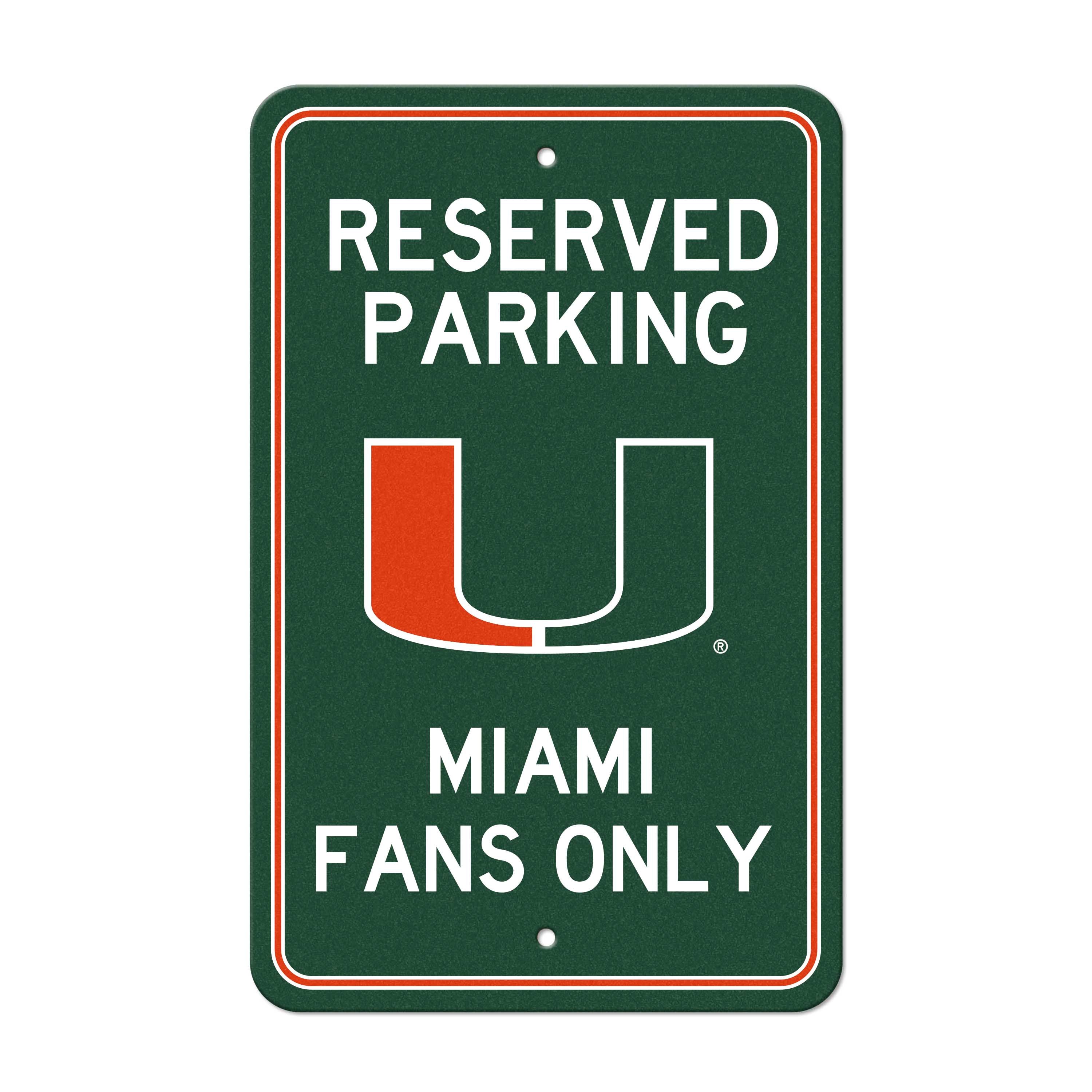 University of Miami Parking Sign