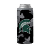 MI State Black Camo 12oz Slim Can Coolie