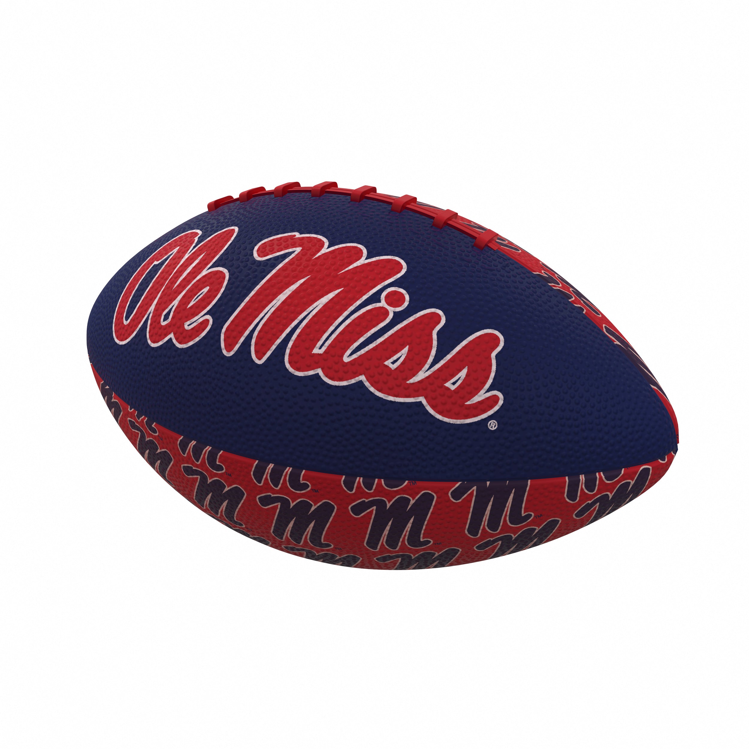 Ole Miss Repeating Mini-Size Rubber Football - Logo Brands