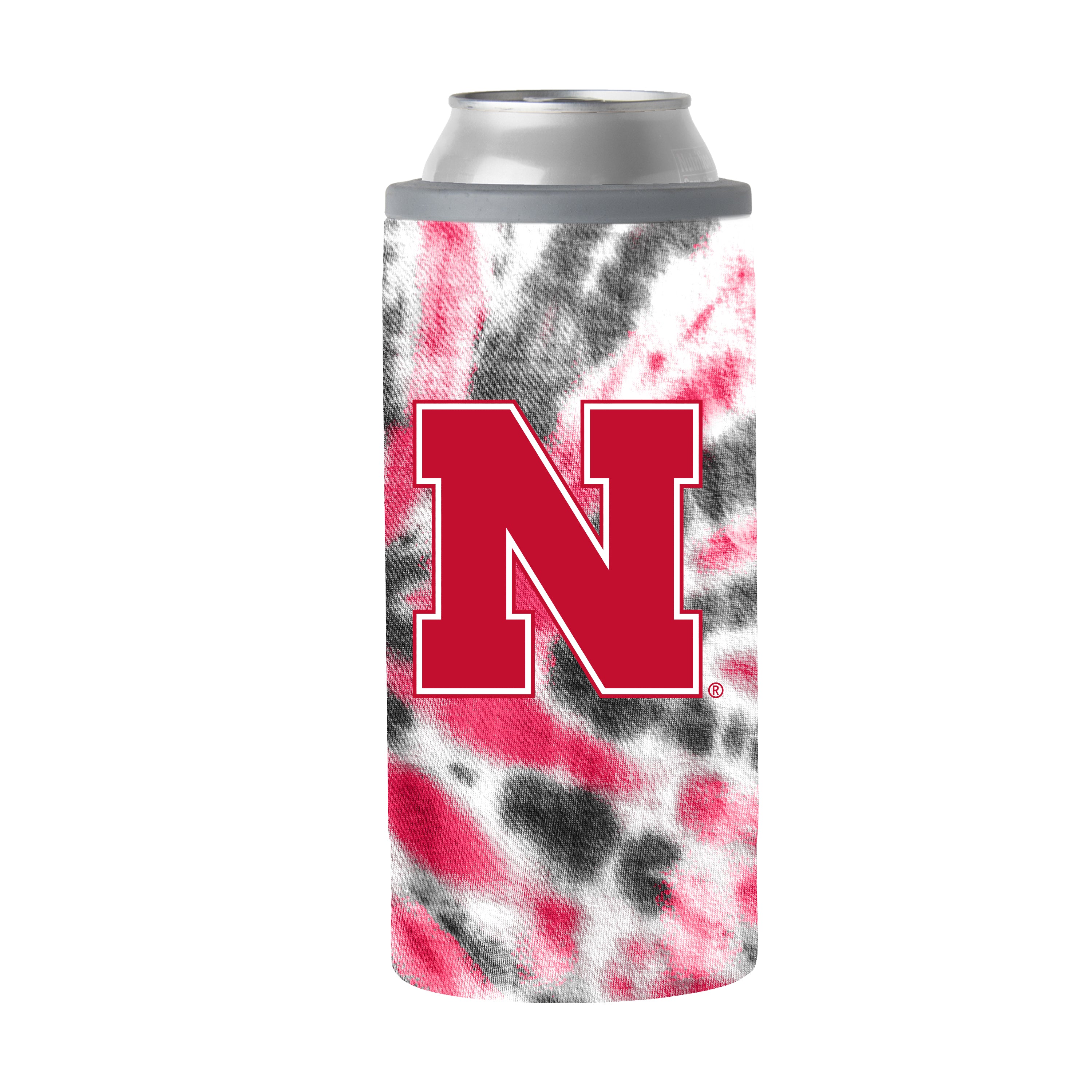 Nebraska 12oz Tie Dye Slim Can Coolie