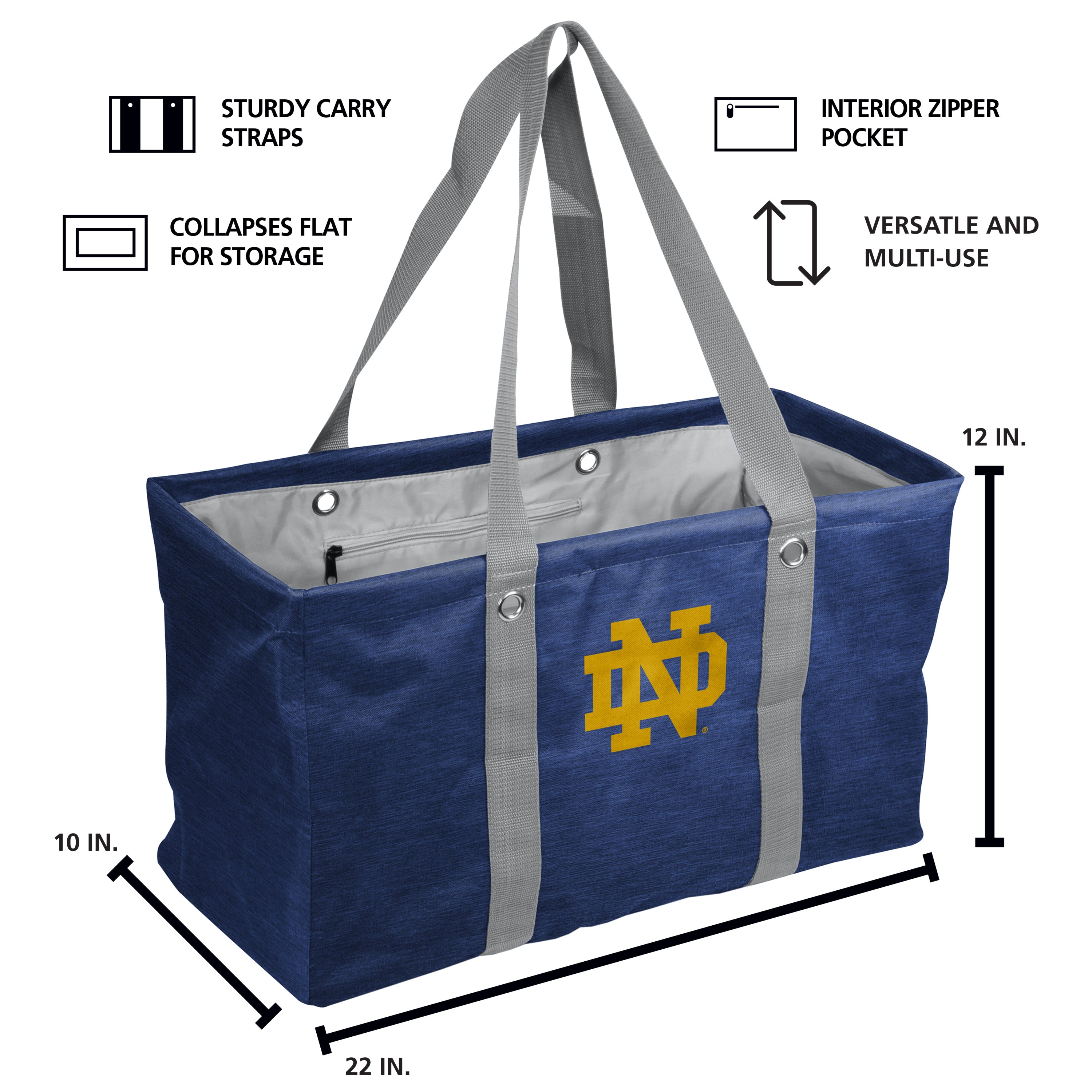 Notre Dame Crosshatch Picnic Caddy