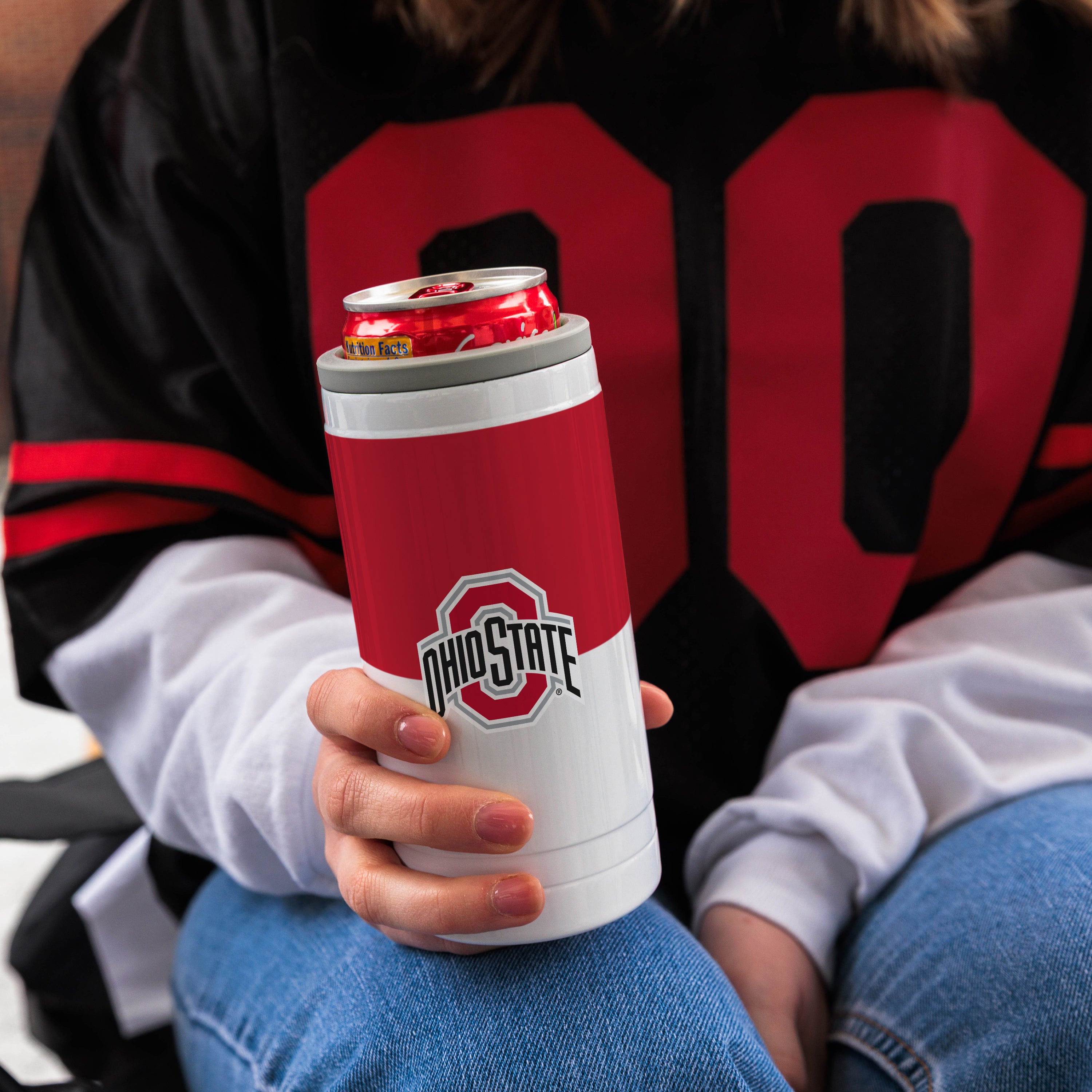 Ohio State Colorblock 12oz Slim Can Coolie