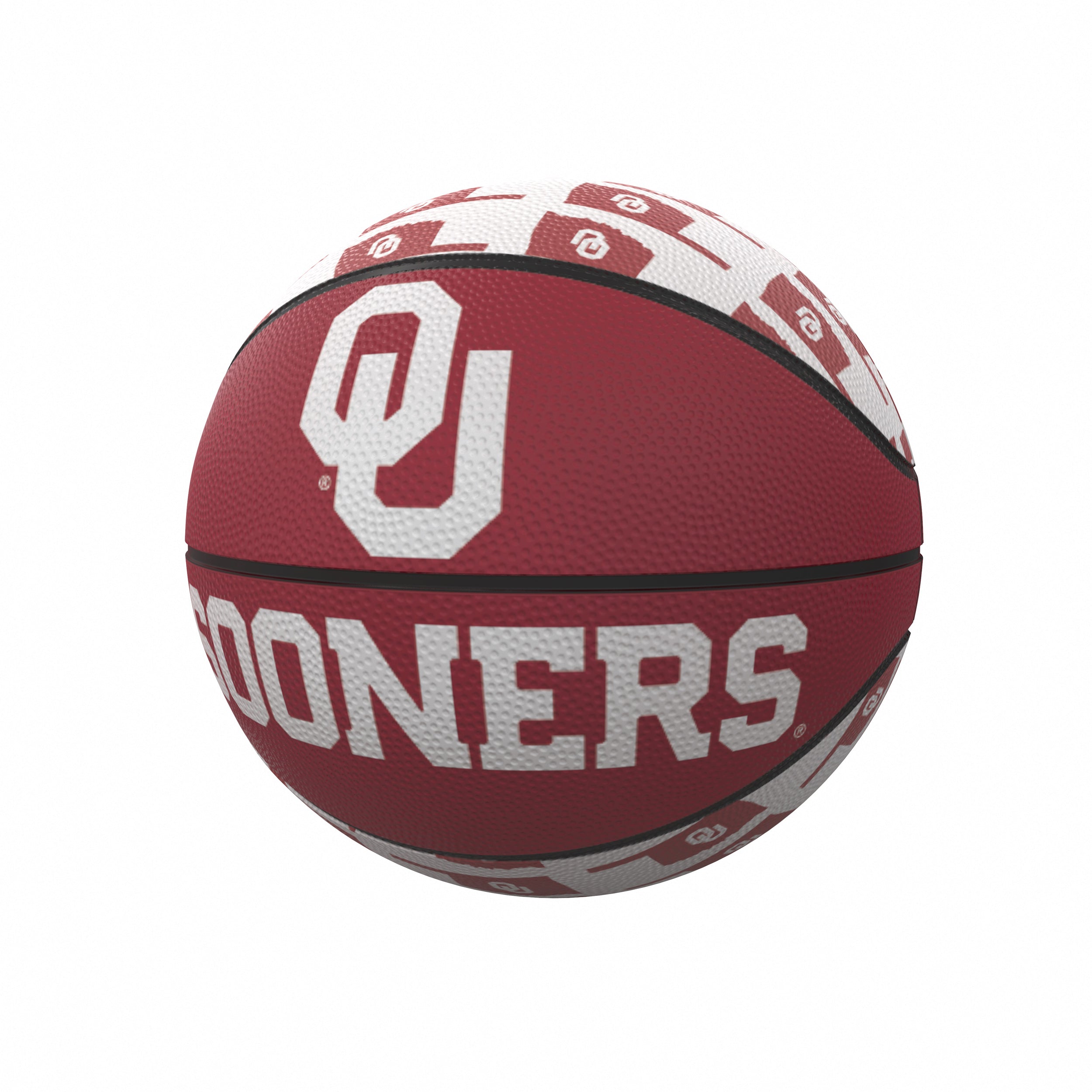 Oklahoma Repeating Logo Mini-Size Rubber Basketball - Logo Brands