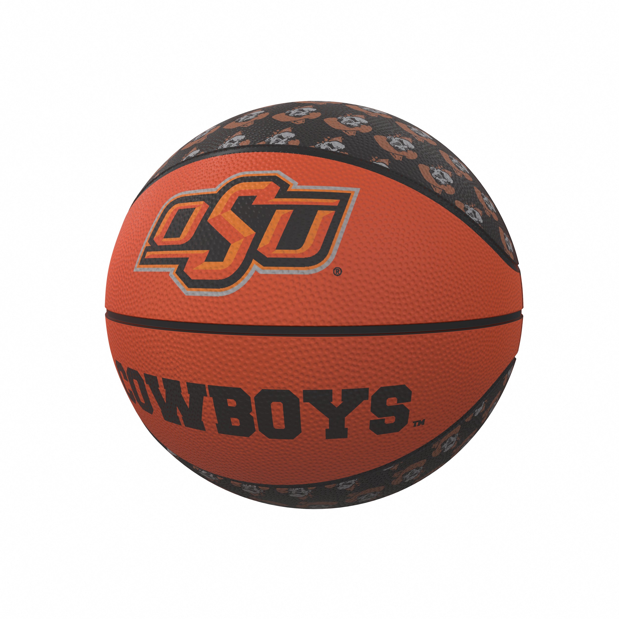 Oklahoma State Repeating Logo Mini-Size Rubber Basketball - Logo Brands