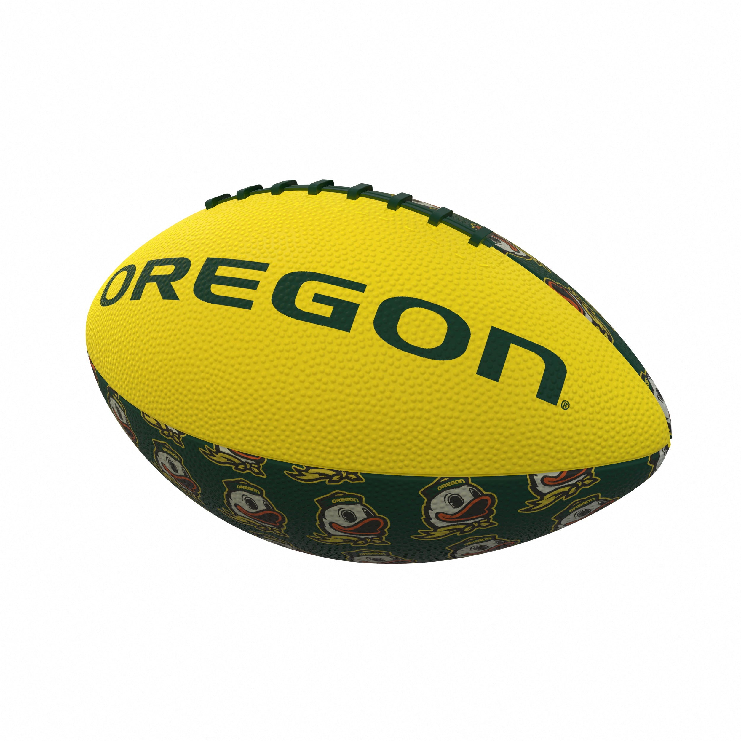 Oregon Repeating Mini-Size Rubber Football - Logo Brands