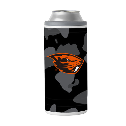 Product Image for Oregon St Black Camo 12oz Slim Can Coolie