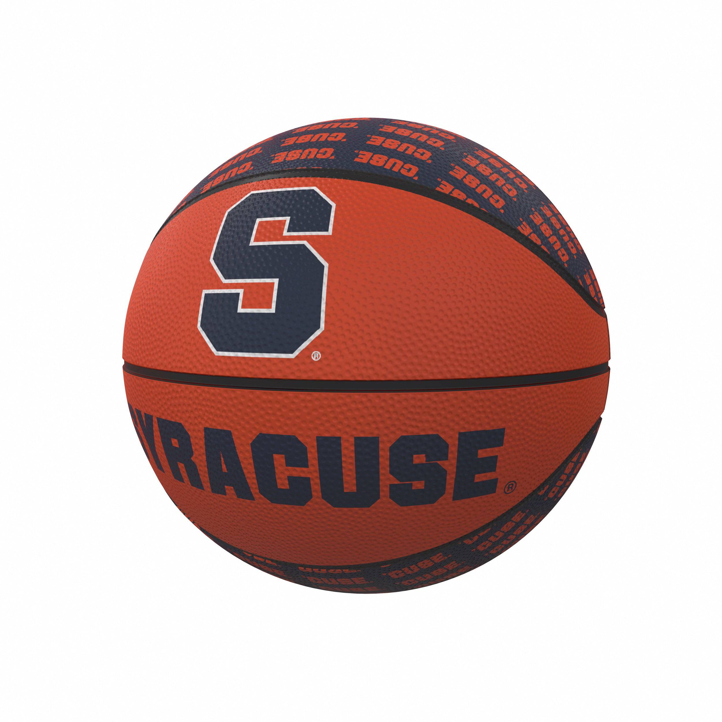 Syracuse Repeating Logo Mini-Size Rubber Basketball - Logo Brands