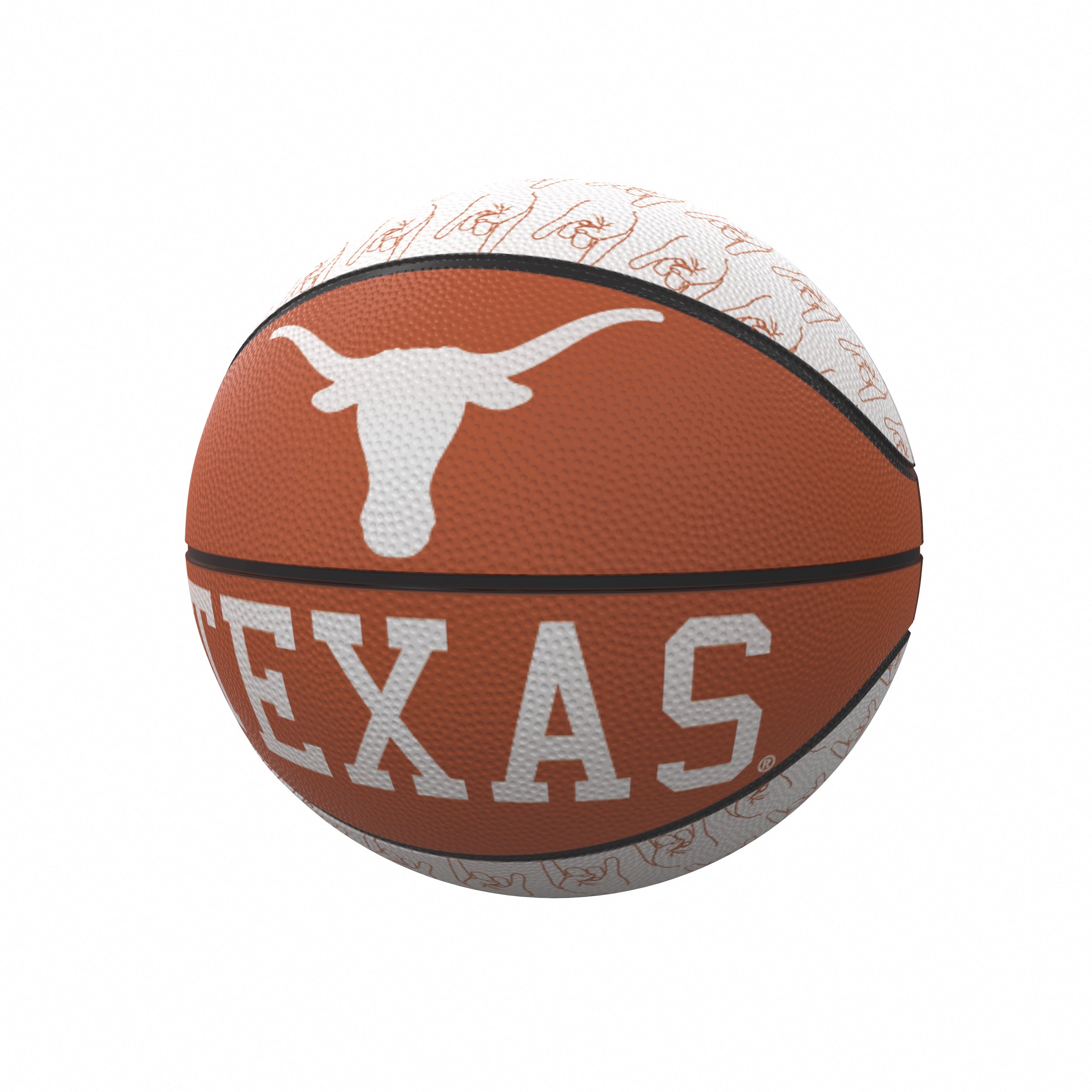 Texas Repeating Logo Mini-Size Rubber Basketball - Logo Brands