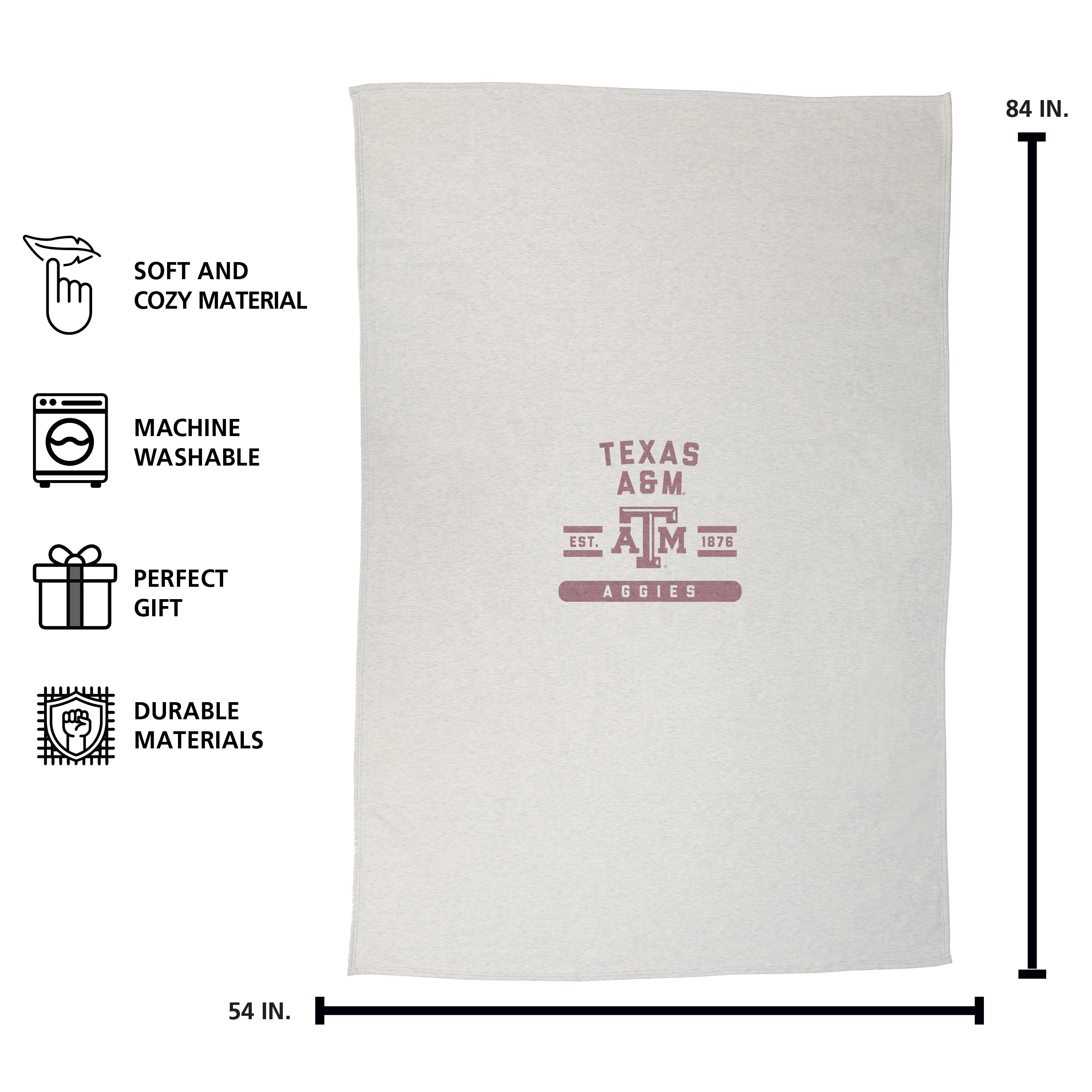 Texas A&M Sublimated Sweatshirt Blanket