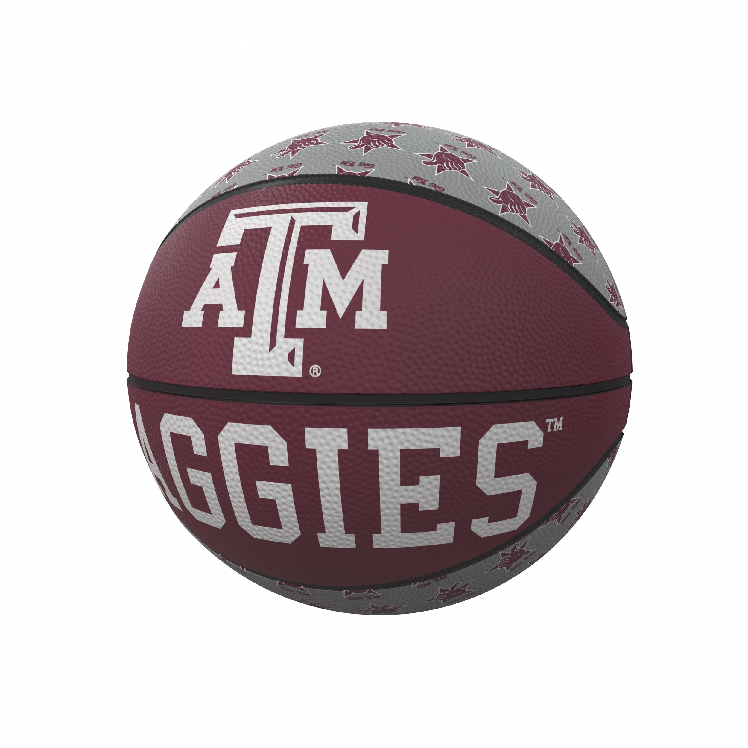 Texas A&M Repeating Logo Mini-Size Rubber Basketball - Logo Brands