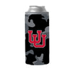 Utah Black Camo 12oz Slim Can Coolie