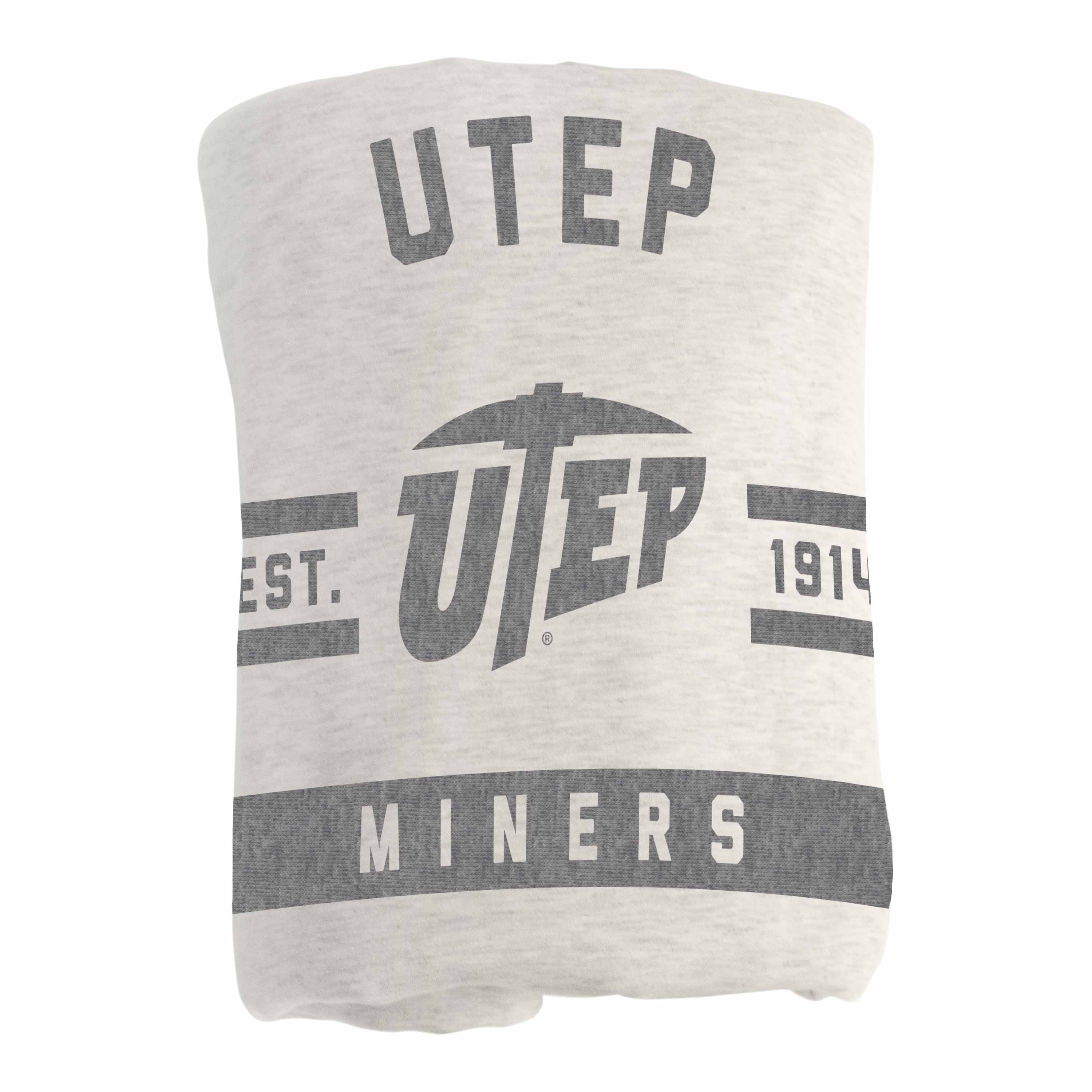 UTEP Oatmeal Sweatshirt Blanket - Logo Brands