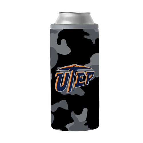 Product Image for UTEP Black Camo 12oz Slim Can Coolie
