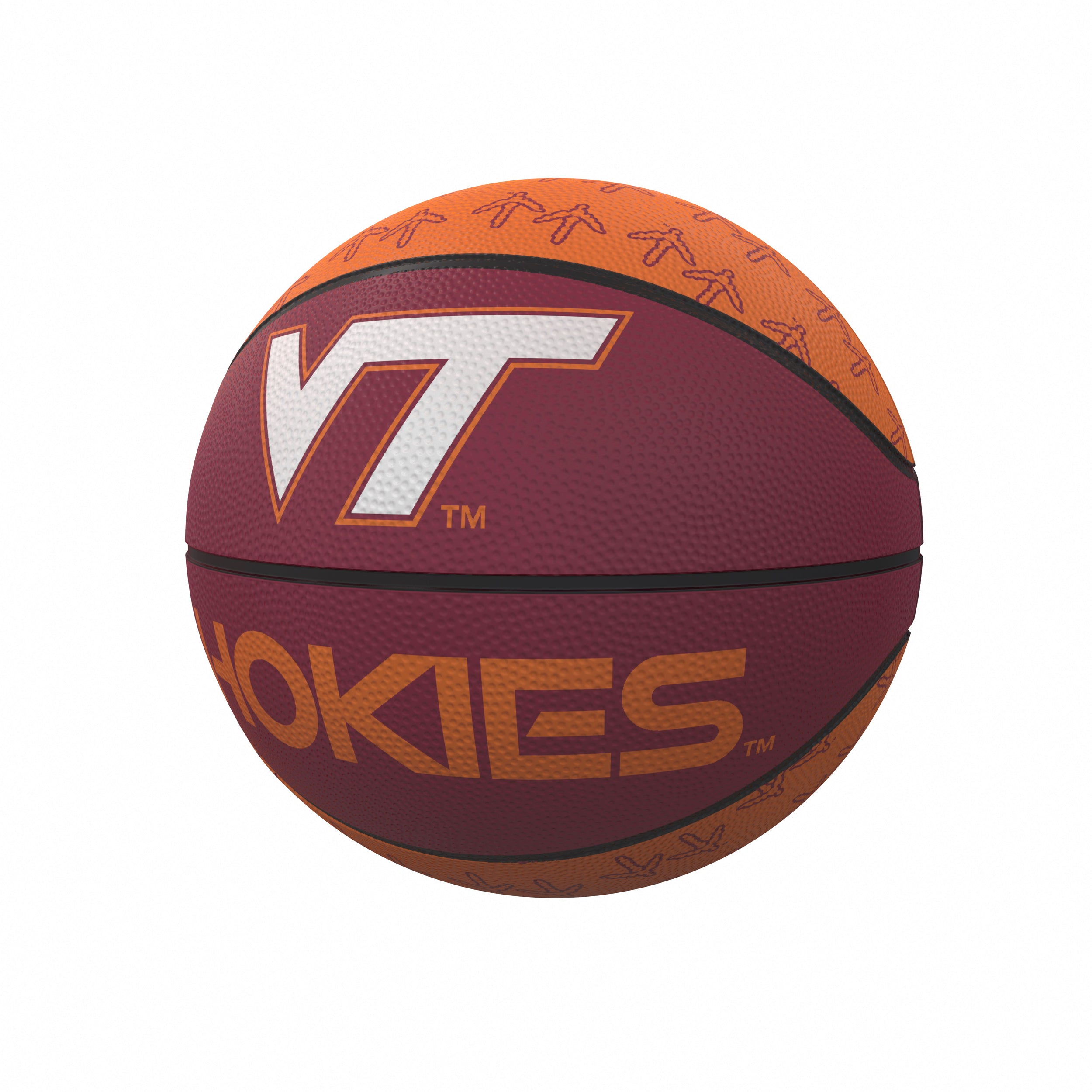 Virginia Tech Repeating Logo Mini-Size Rubber Basketball - Logo Brands