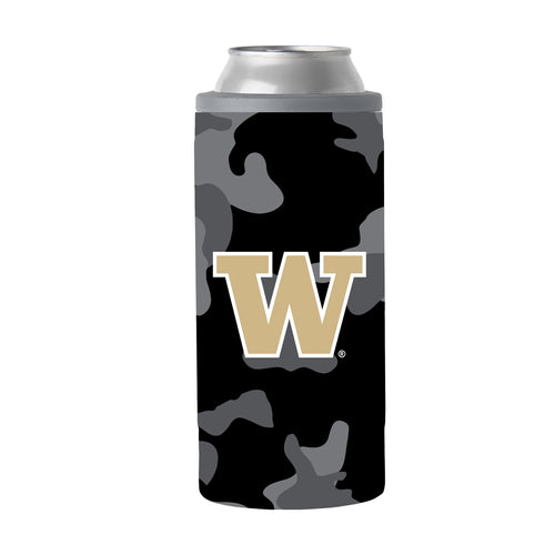 Product Image for Washington Black Camo 12oz Slim Can Coolie