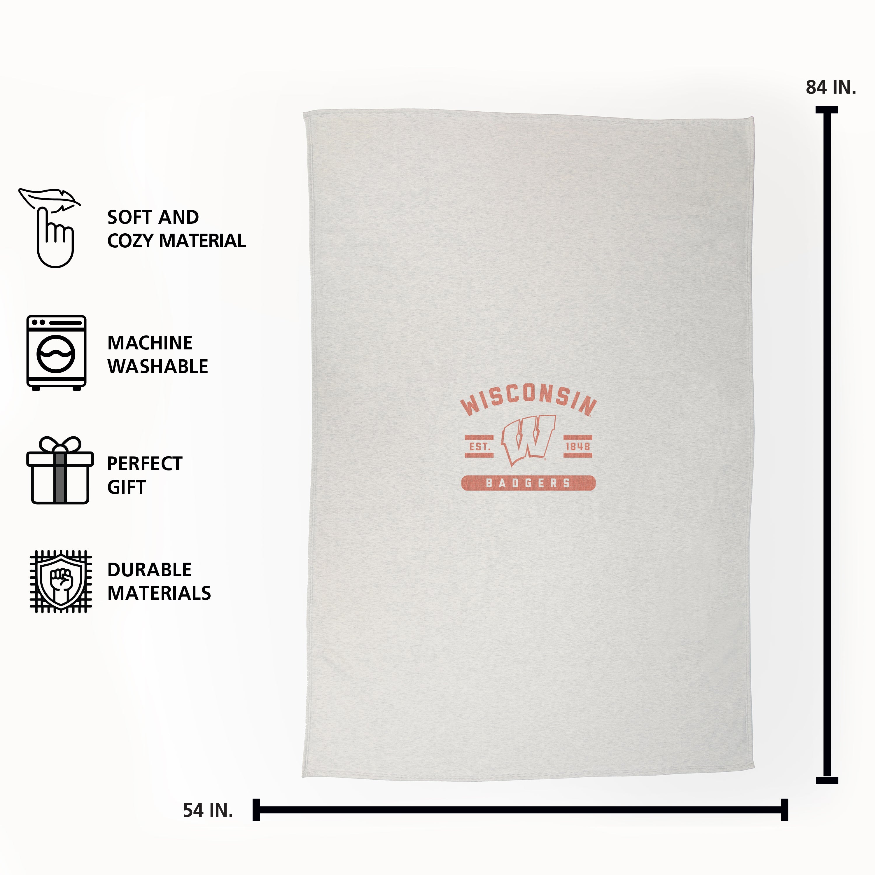 Wisconsin Sublimated Sweatshirt Blanket