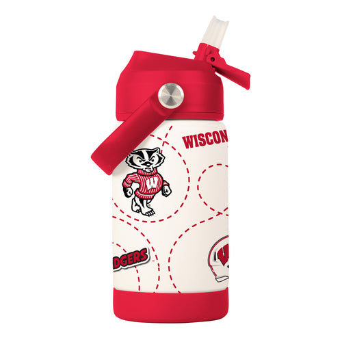 Product Image for Wisconsin 12oz Mascot SS Kids Bottle