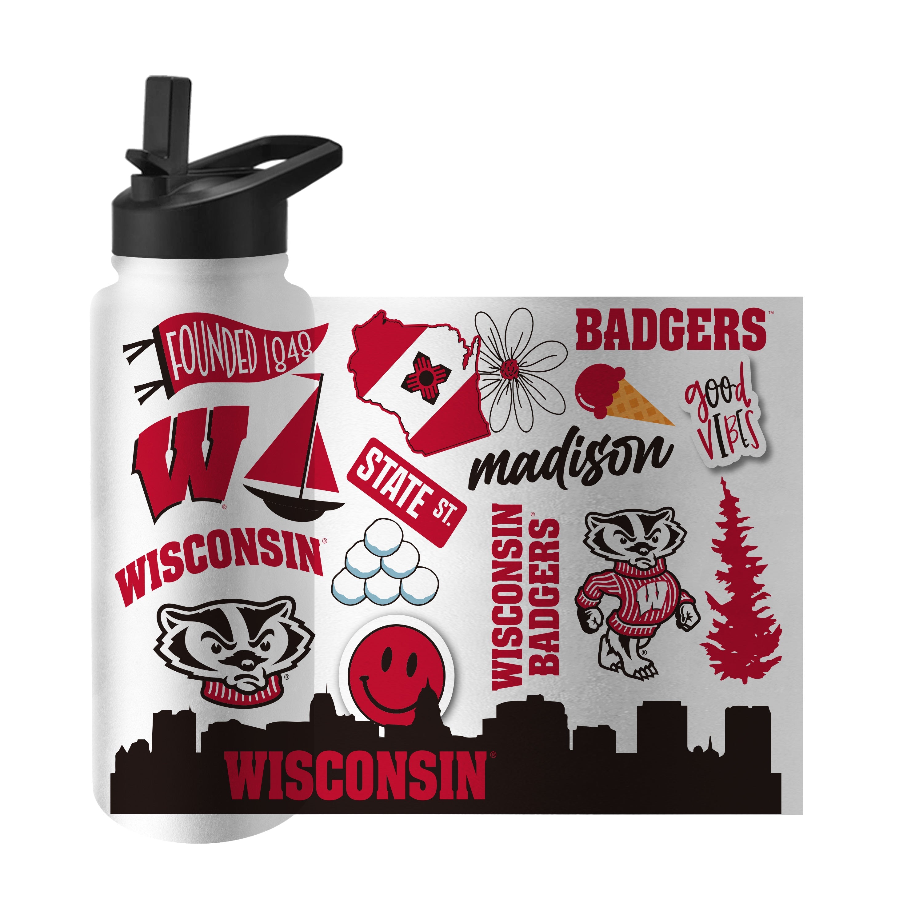 Wisconsin 34oz Native Quencher Bottle - Logo Brands
