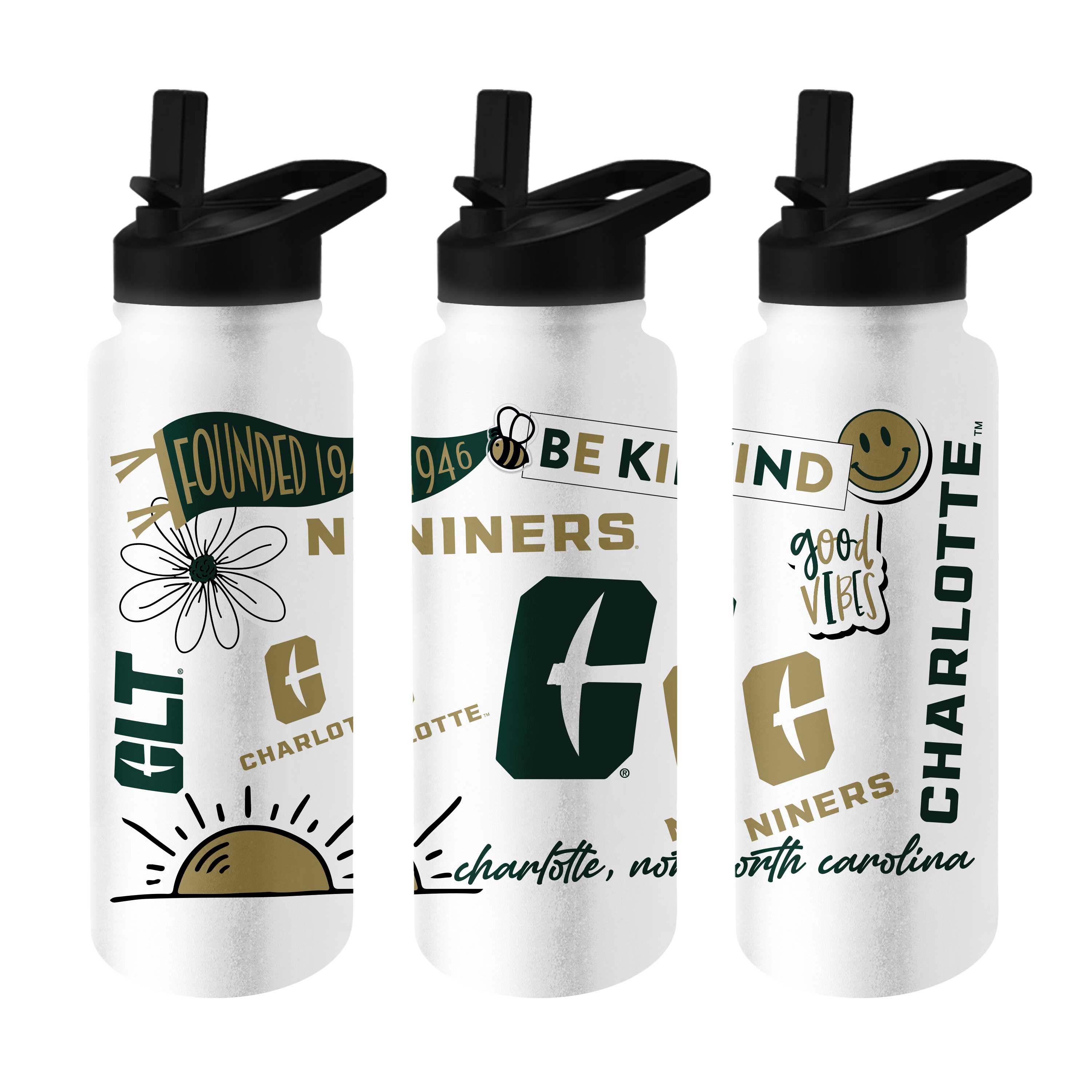 North Carolina Charlotte 34oz Native Quencher Bottle - Logo Brands