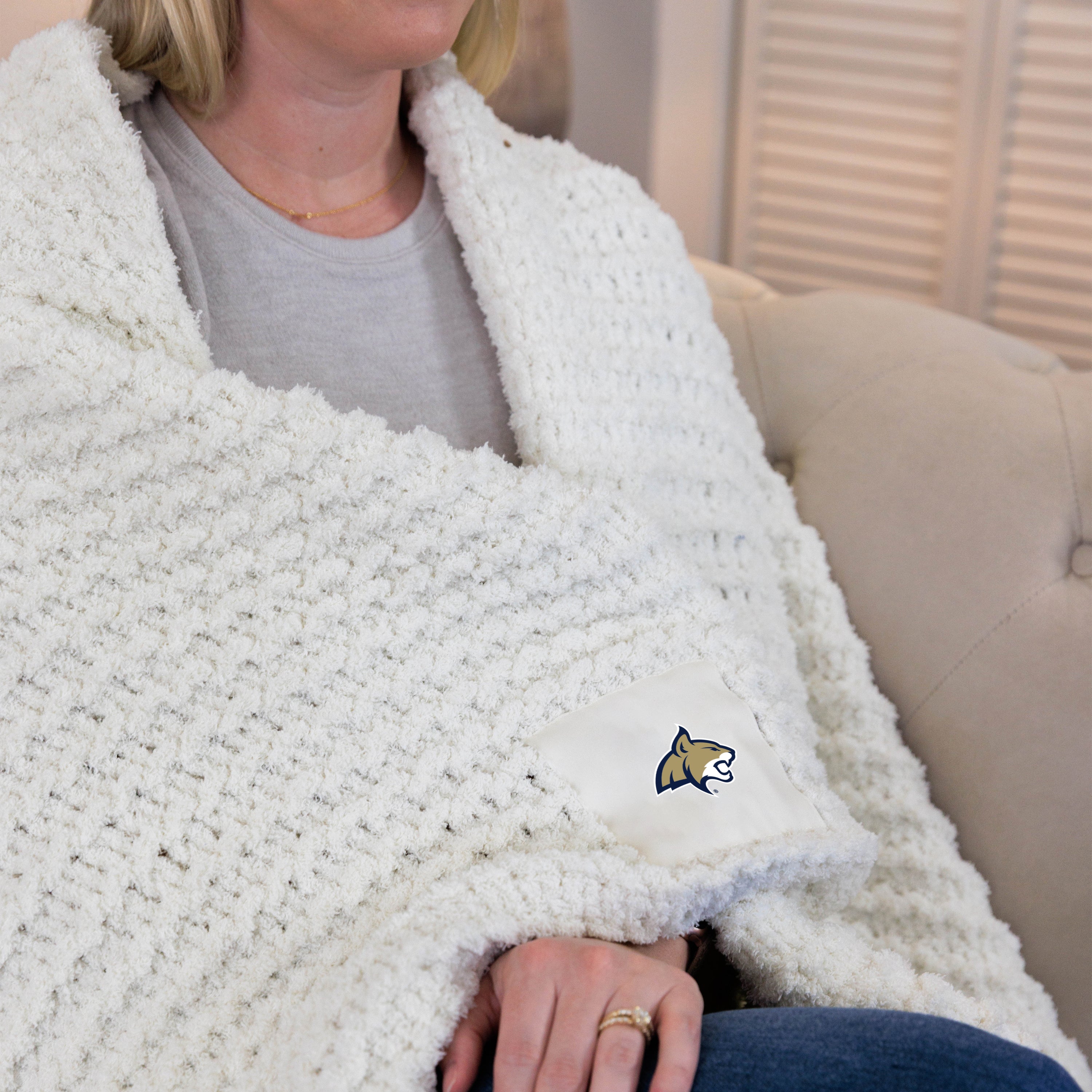 Montana State Cable Knit Throw 50x60