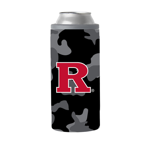Product Image for Rutgers Black Camo 12oz Slim Can Coolie